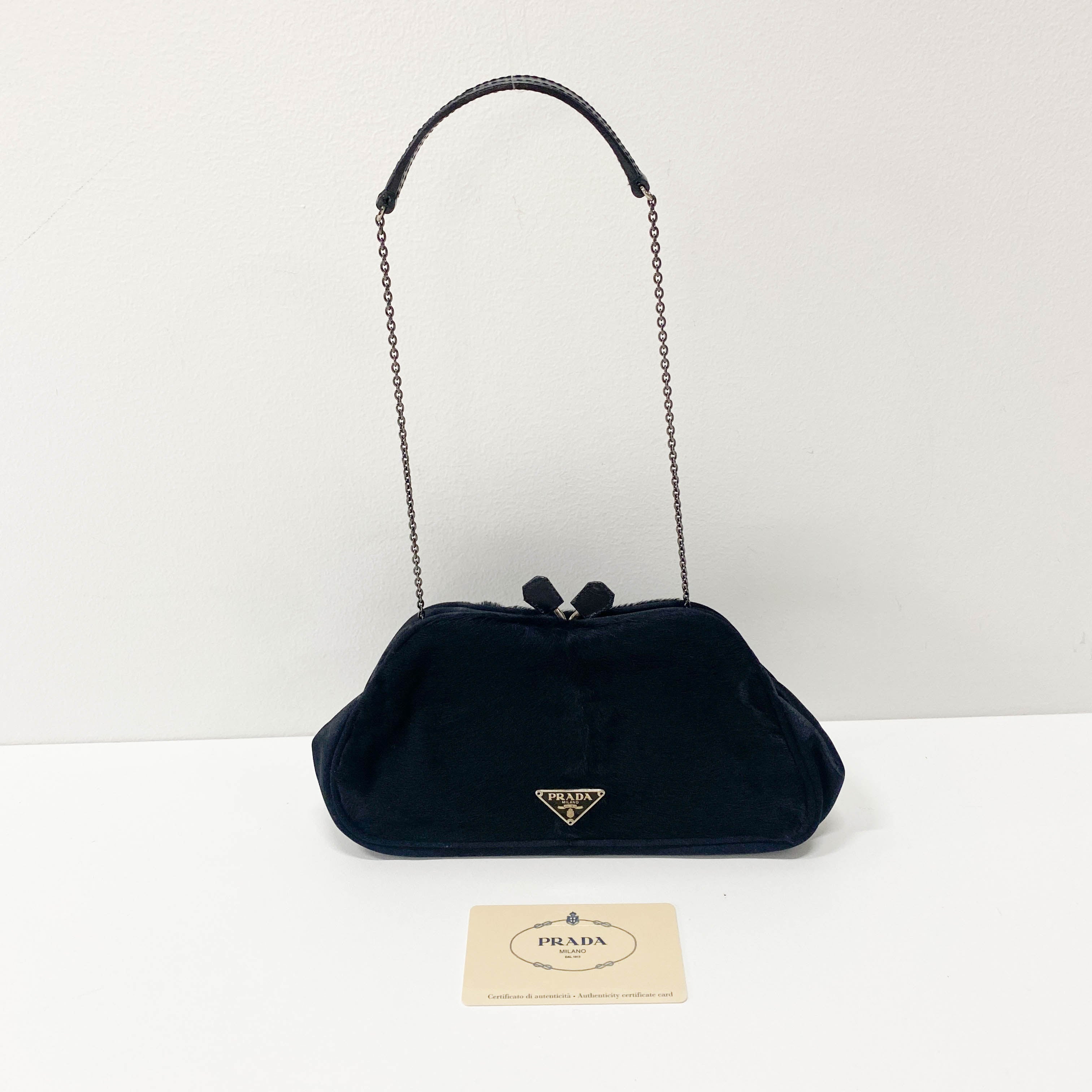 Black Pony Hair Shoulder Bag