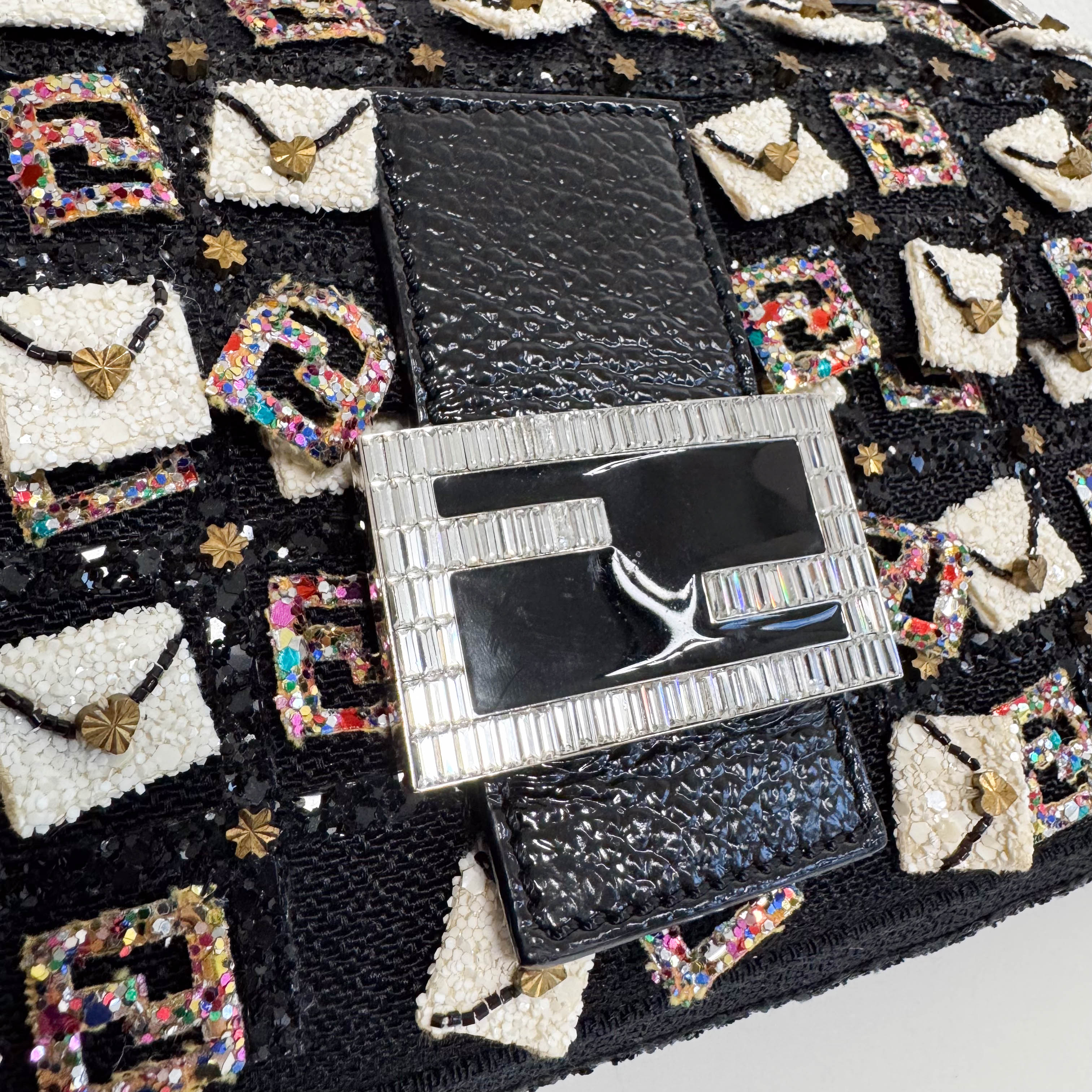 Rare Baguette Sequin Multicolor Shoulder Bag