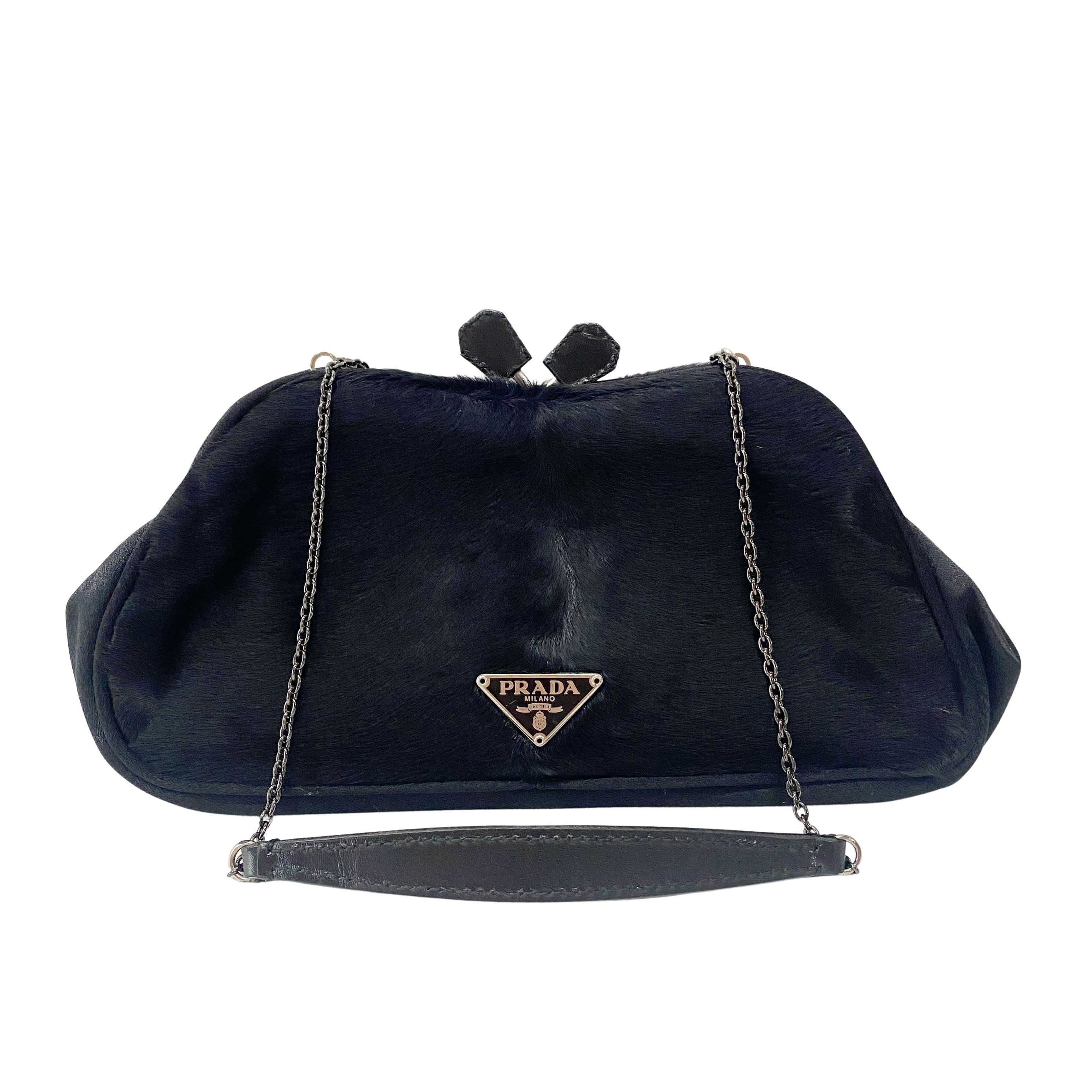 Black Pony Hair Shoulder Bag