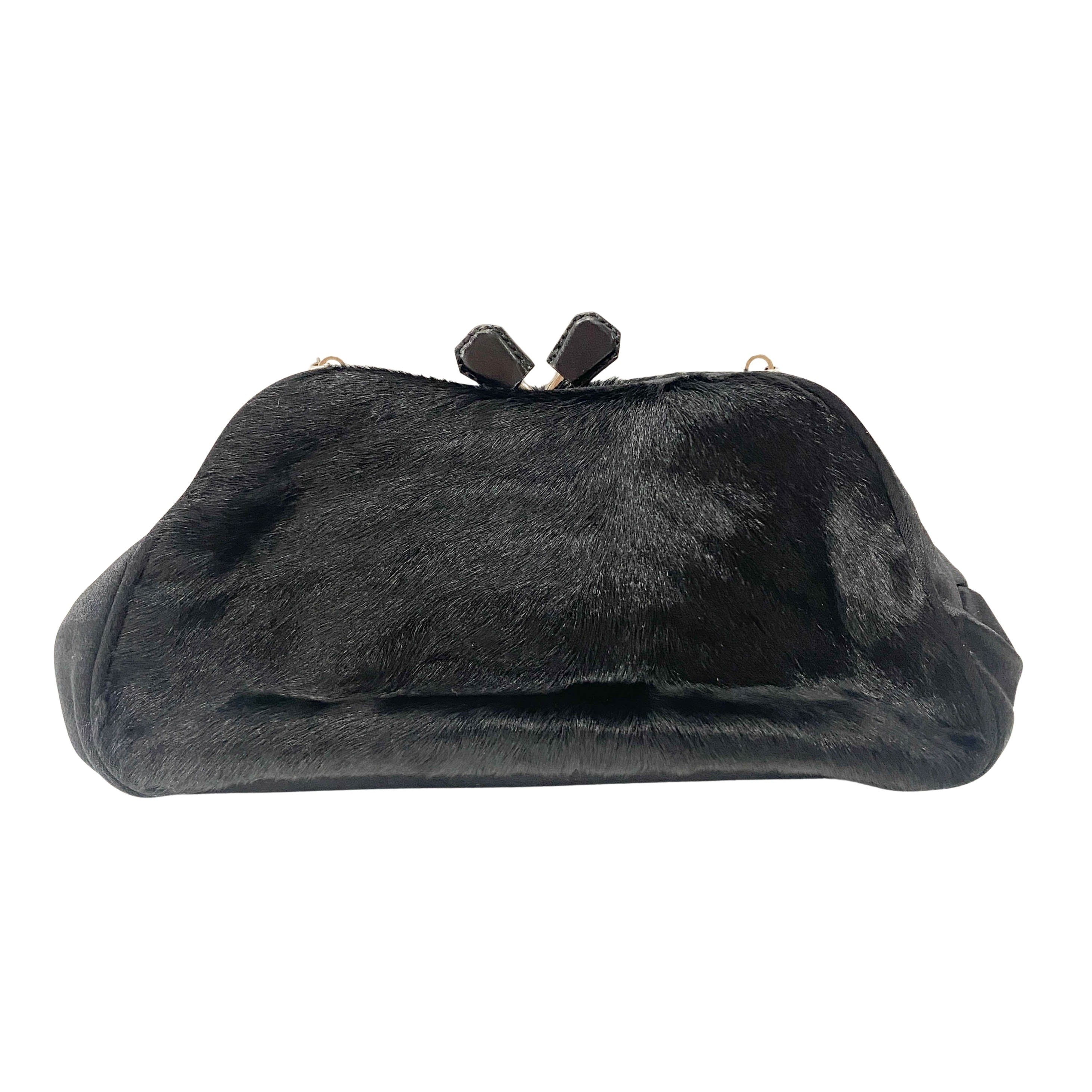 Black Pony Hair Shoulder Bag