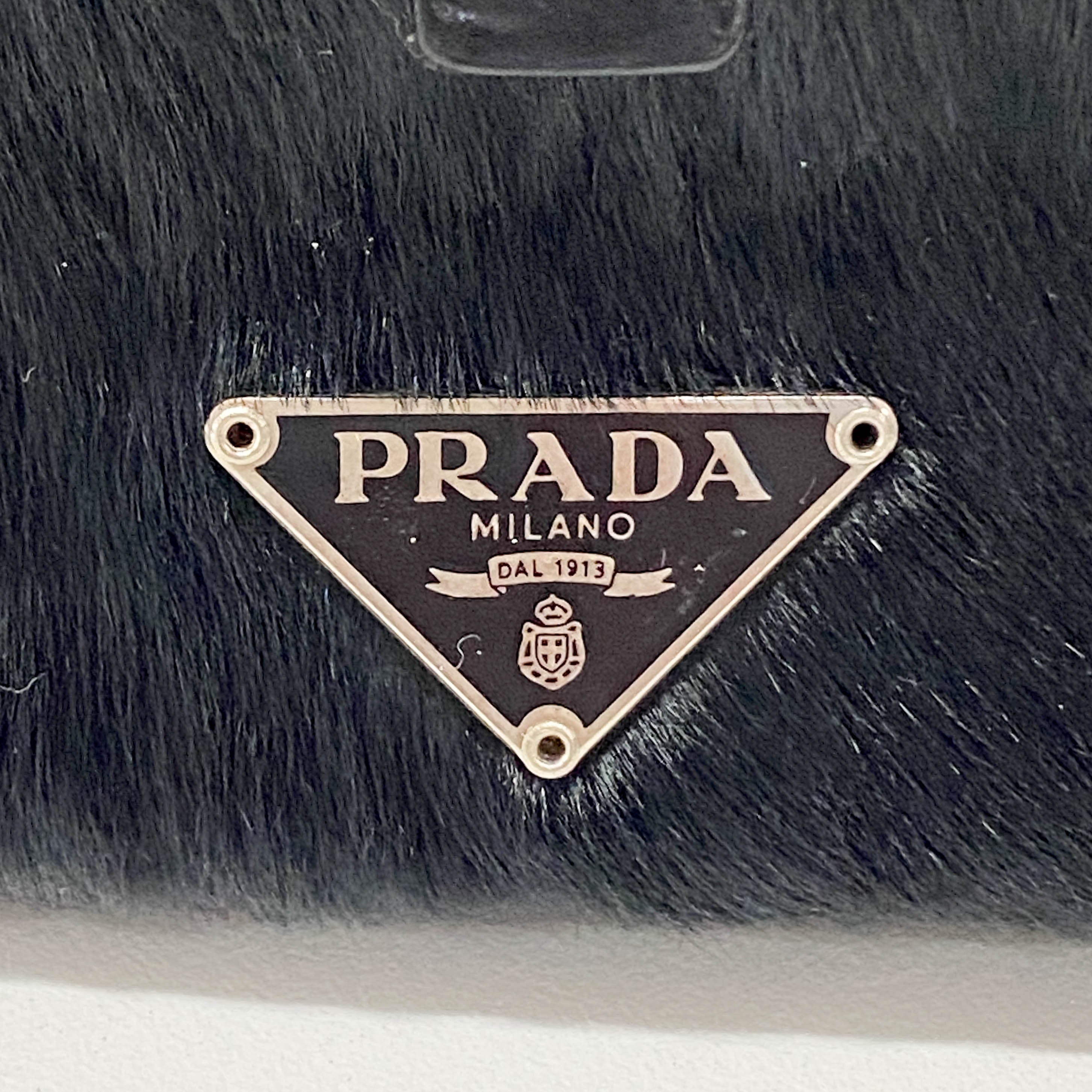 Black Pony Hair & Embossed Lizard Leather Bag