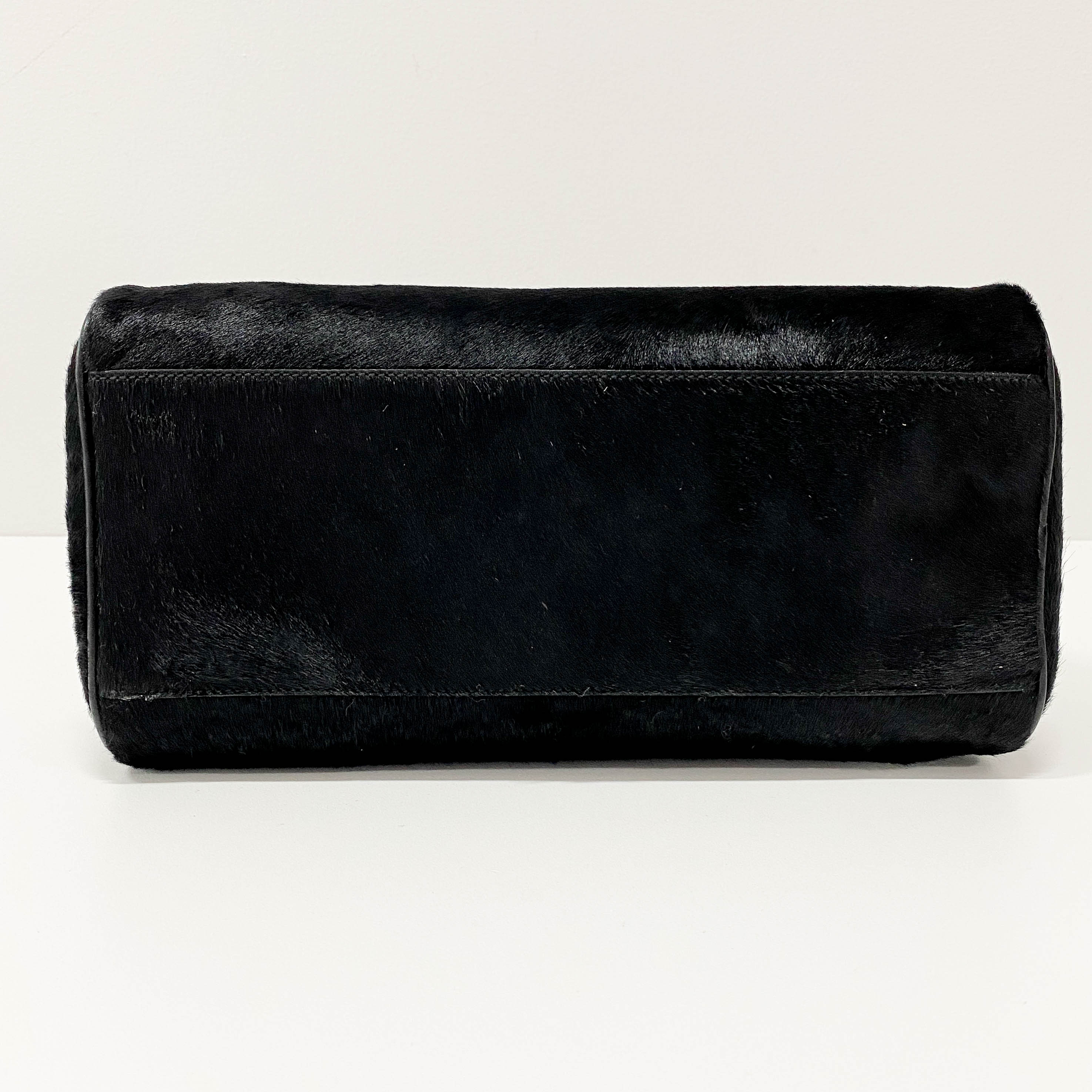 Black Pony Hair & Embossed Lizard Leather Bag