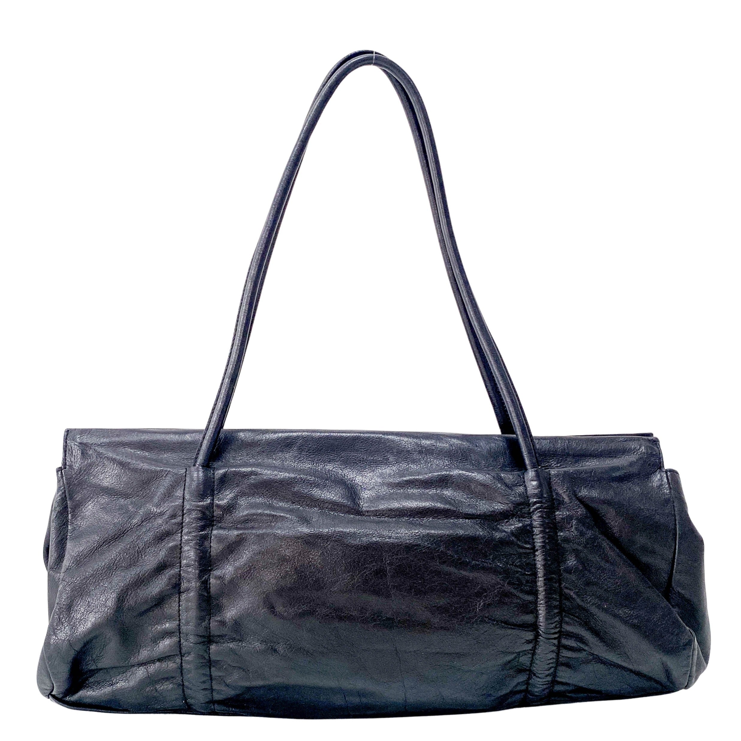 Archive Black Leather Shoulder Bag