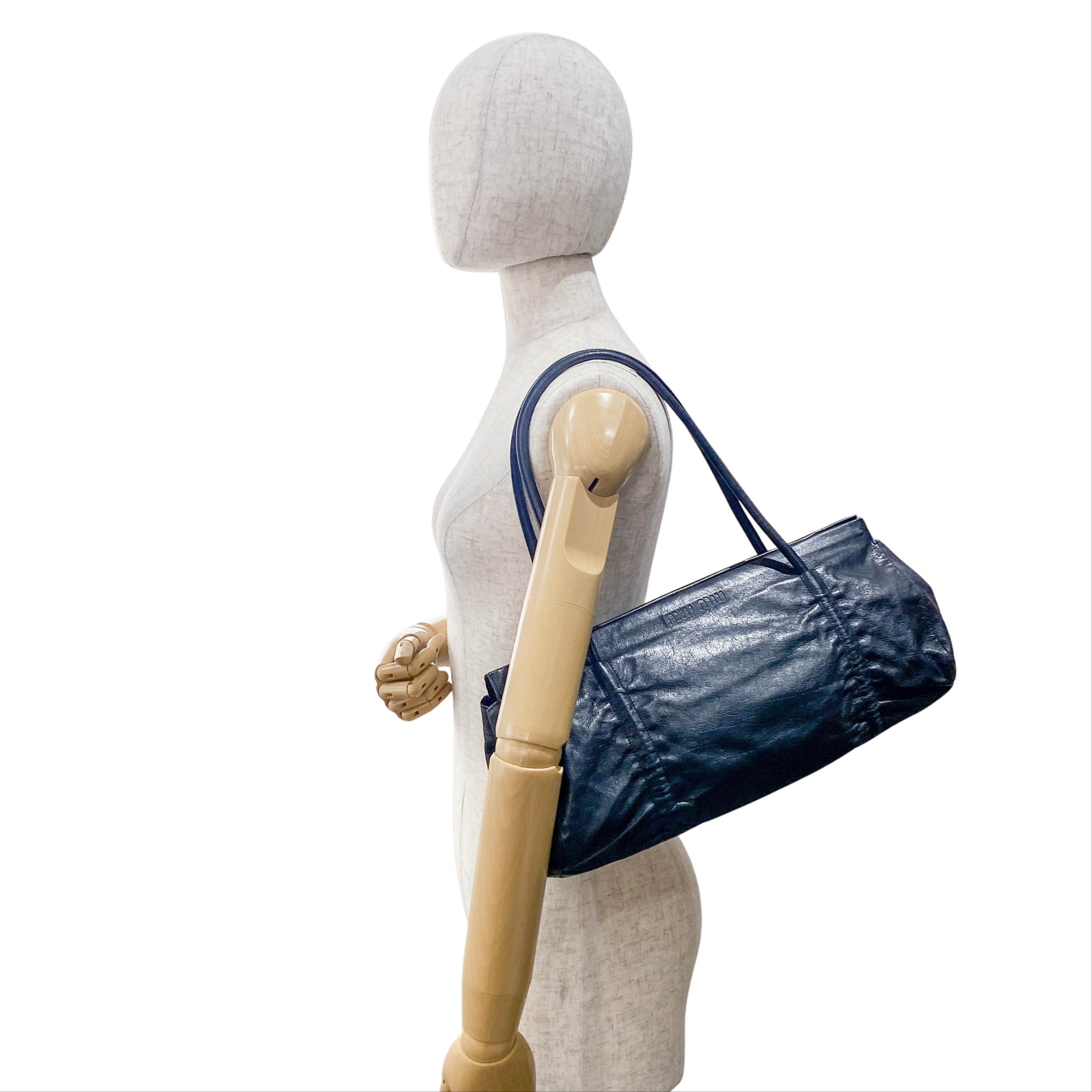 Archive Black Leather Shoulder Bag