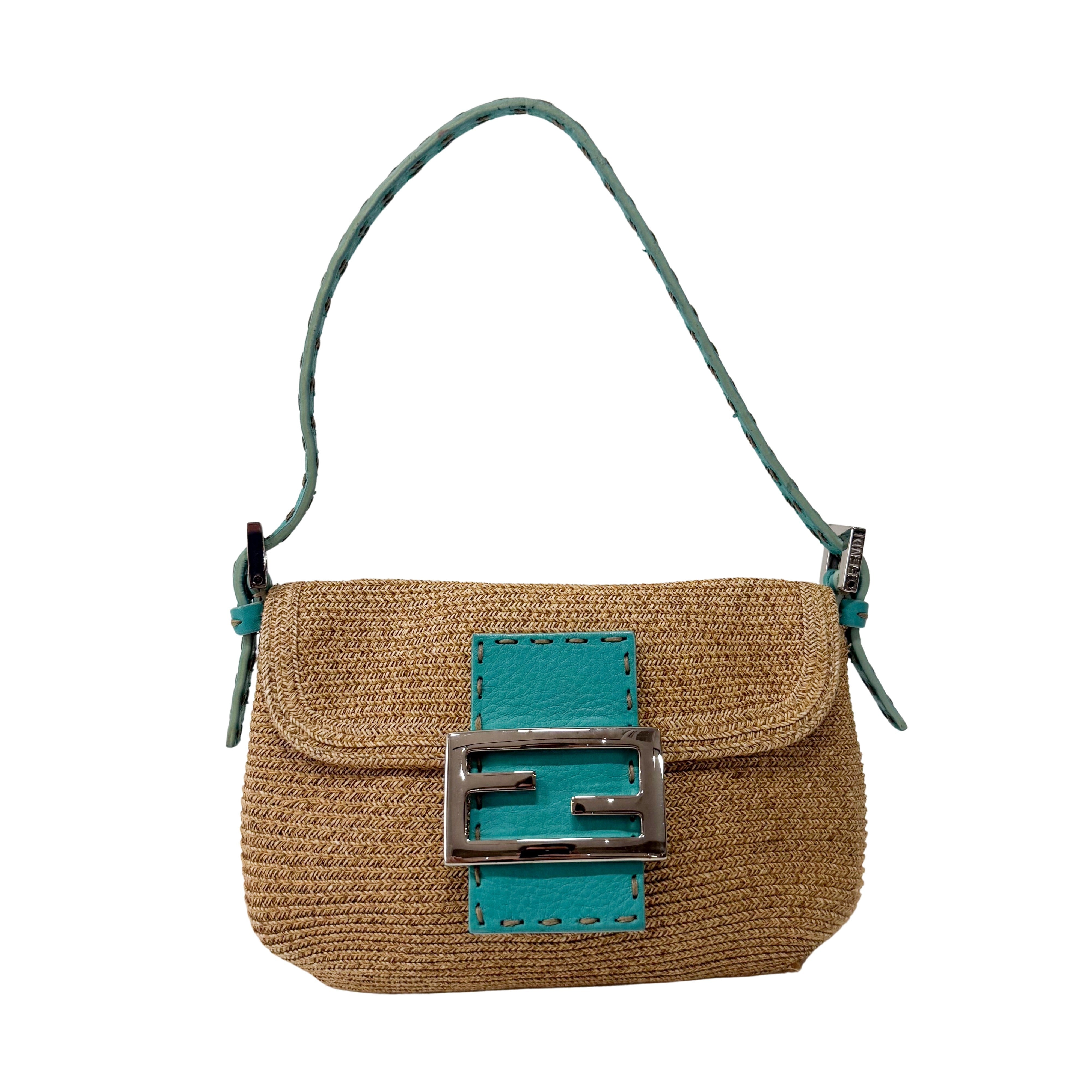 Selleria Mini Beige Raffia Shoulder Bag
