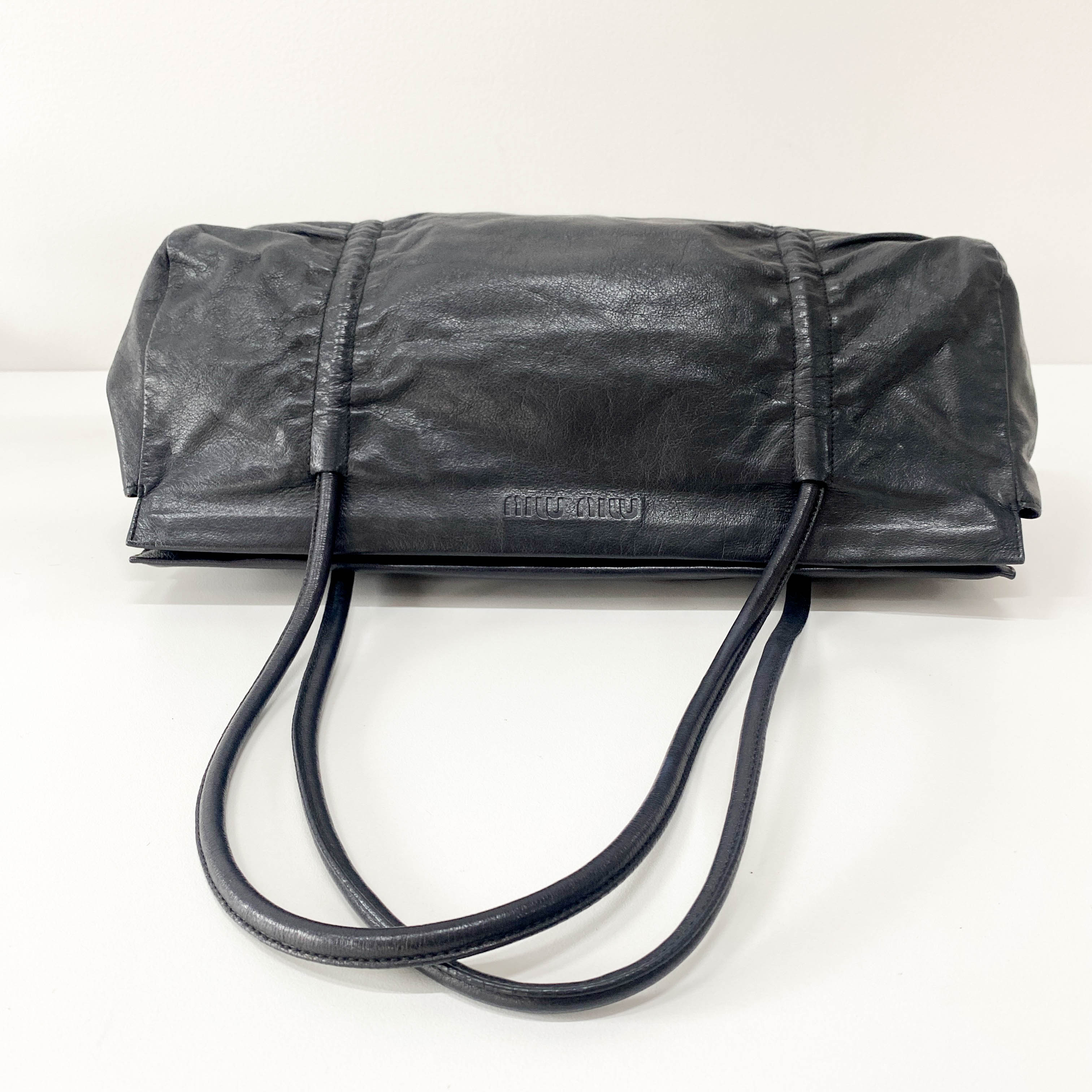 Archive Black Leather Shoulder Bag
