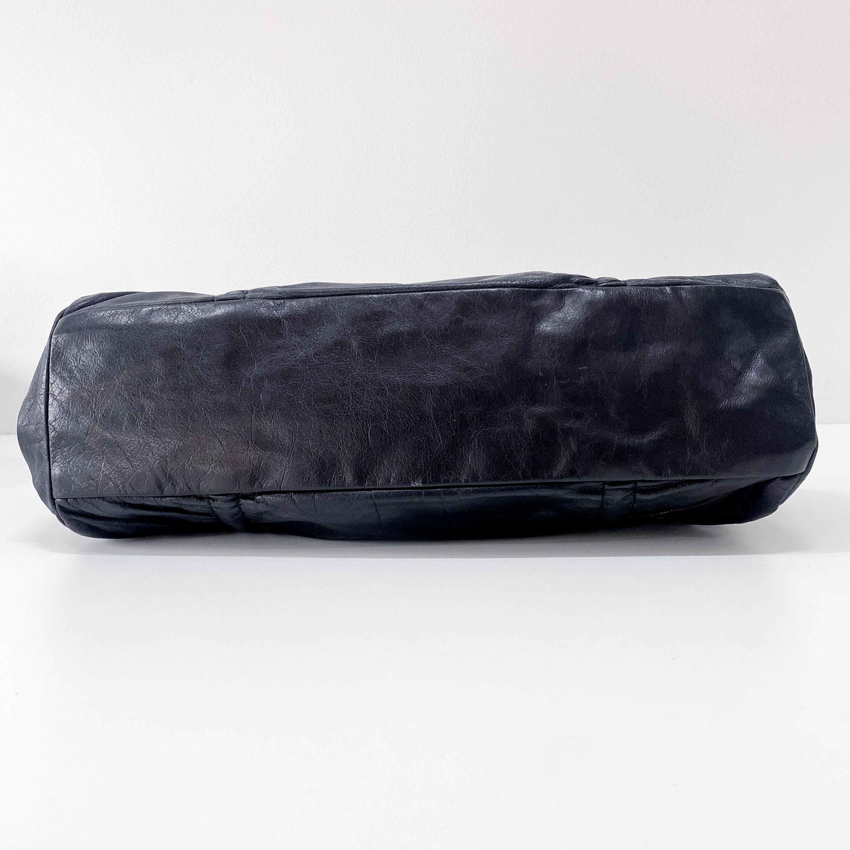 Archive Black Leather Shoulder Bag
