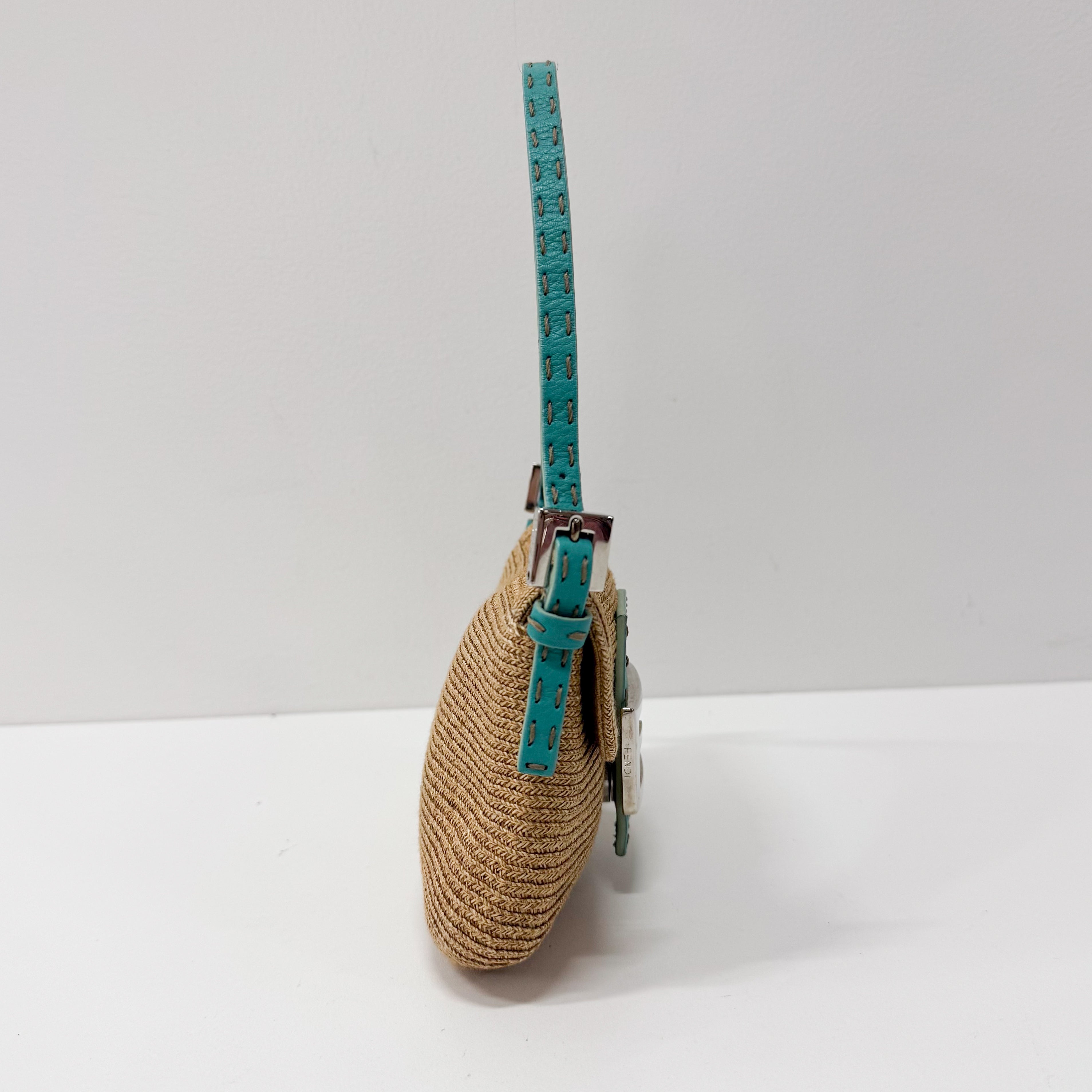 Selleria Mini Beige Raffia Shoulder Bag