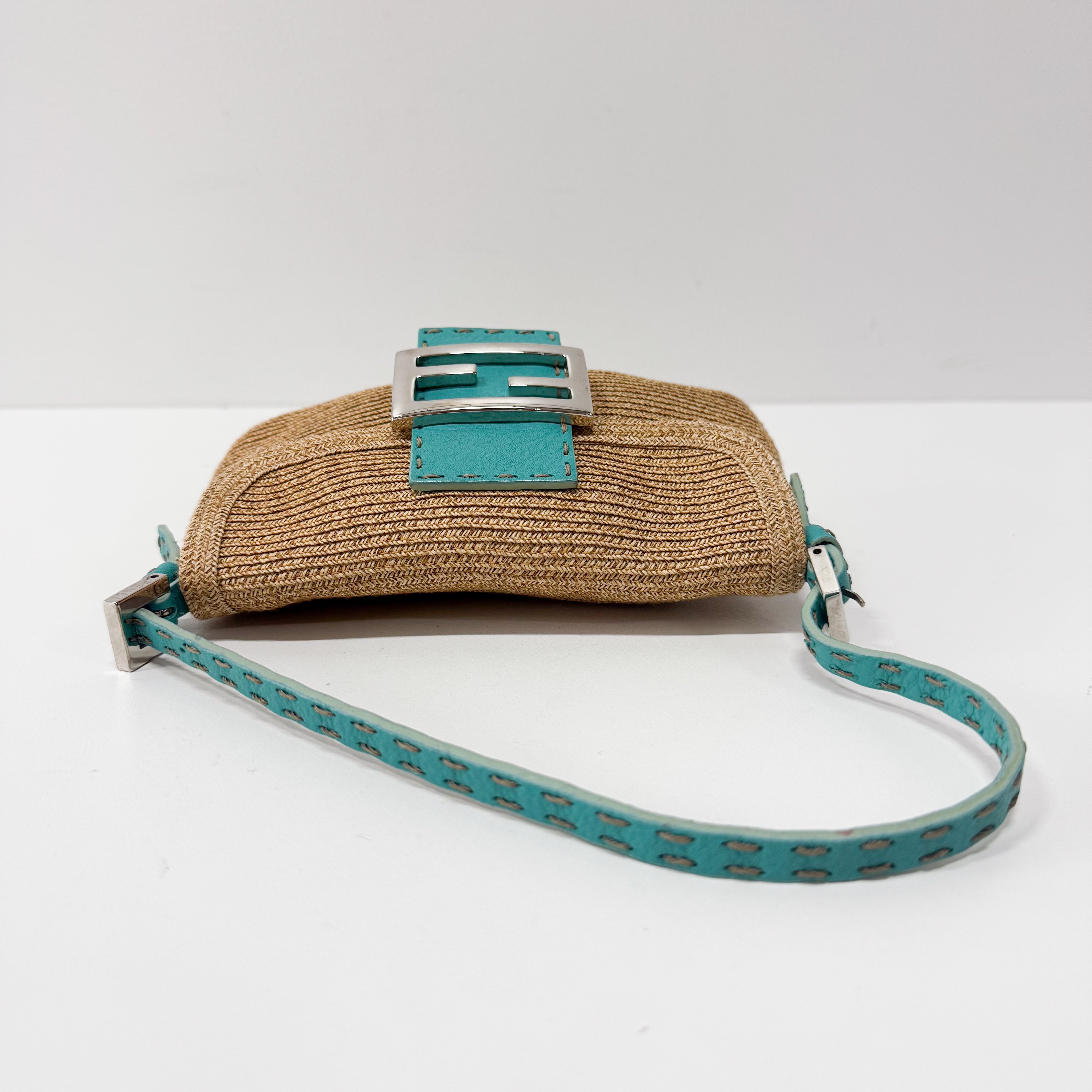 Selleria Mini Beige Raffia Shoulder Bag