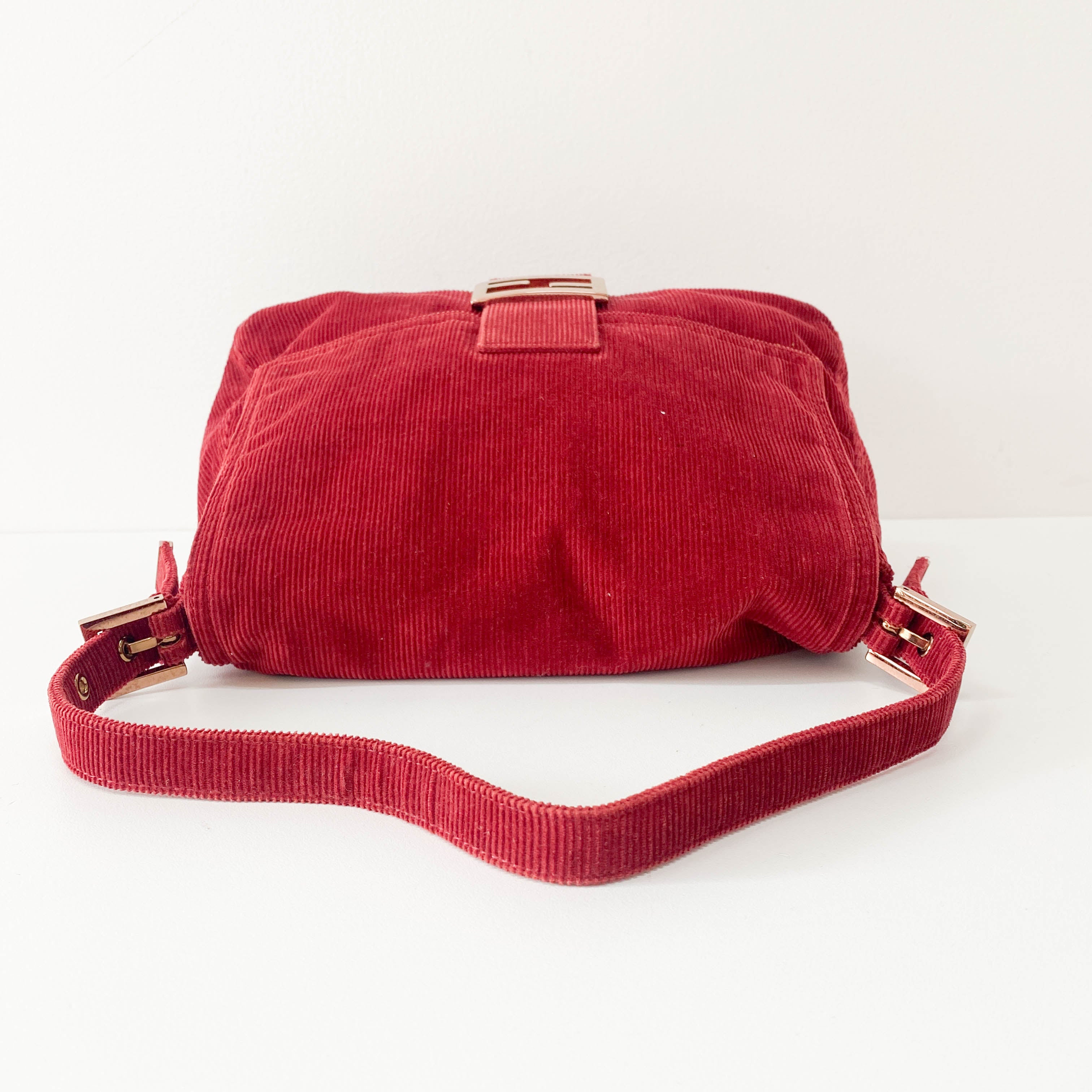 Mamma Baguette Red Corduroy Shoulder Bag