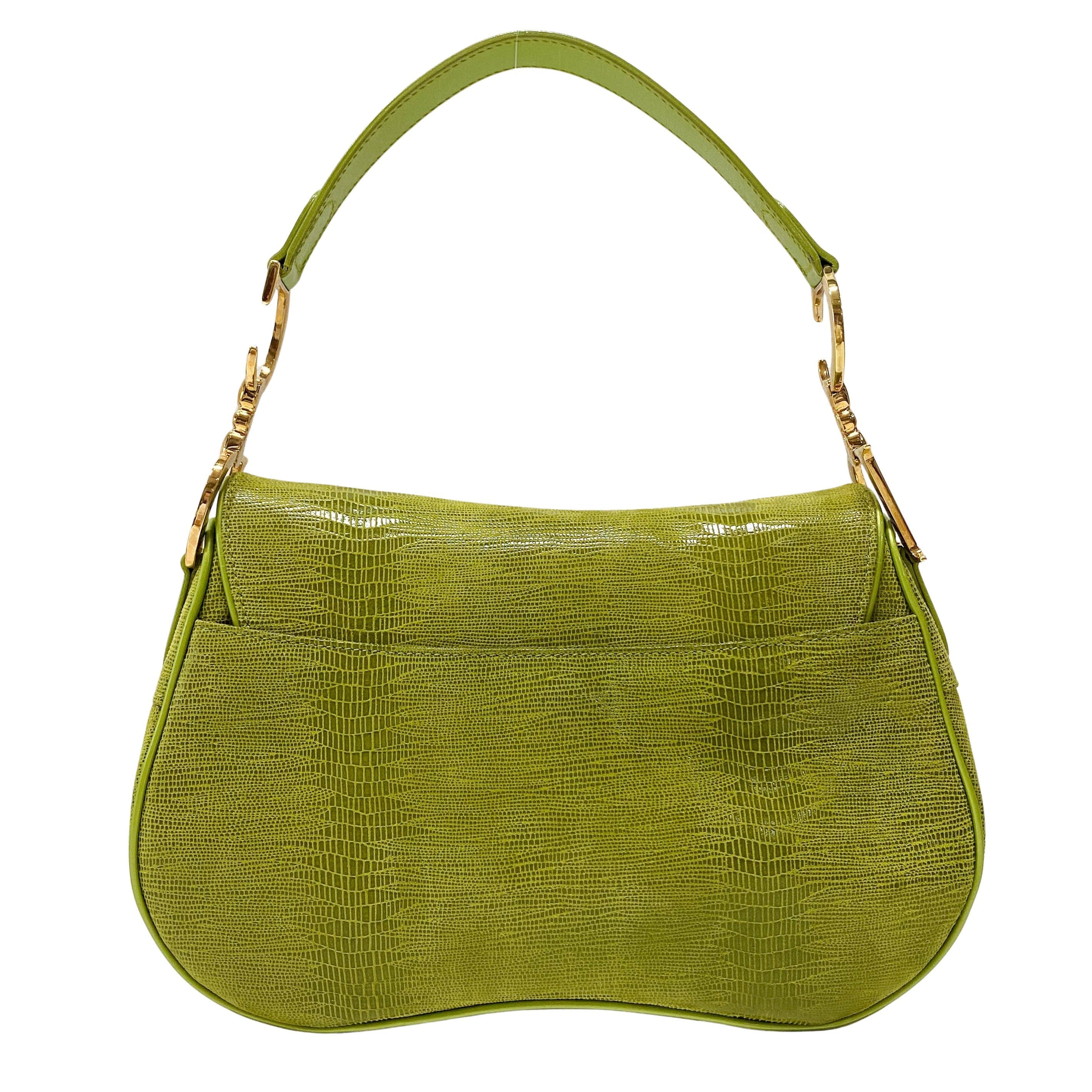 Double Saddle Green Leather