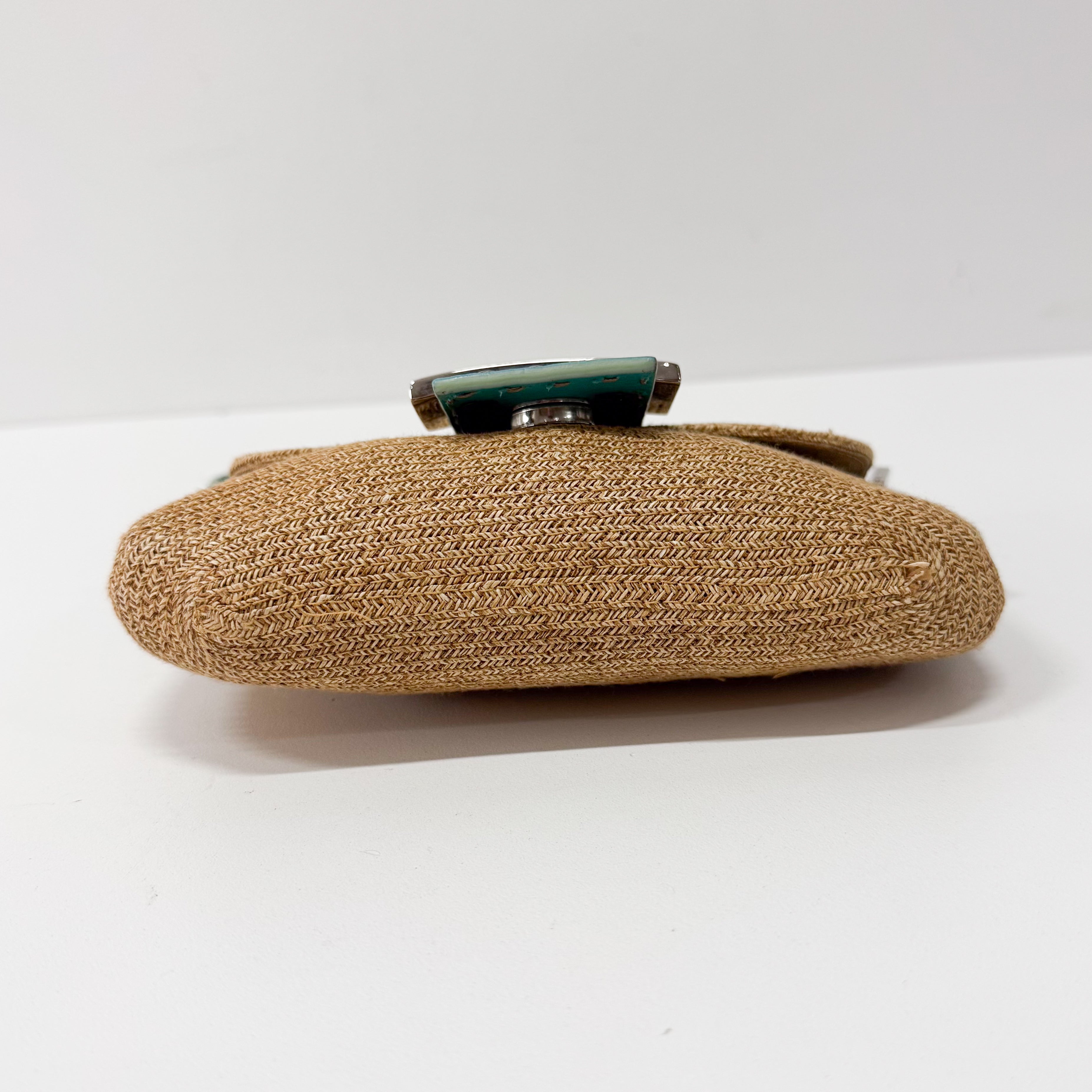 Selleria Mini Beige Raffia Shoulder Bag