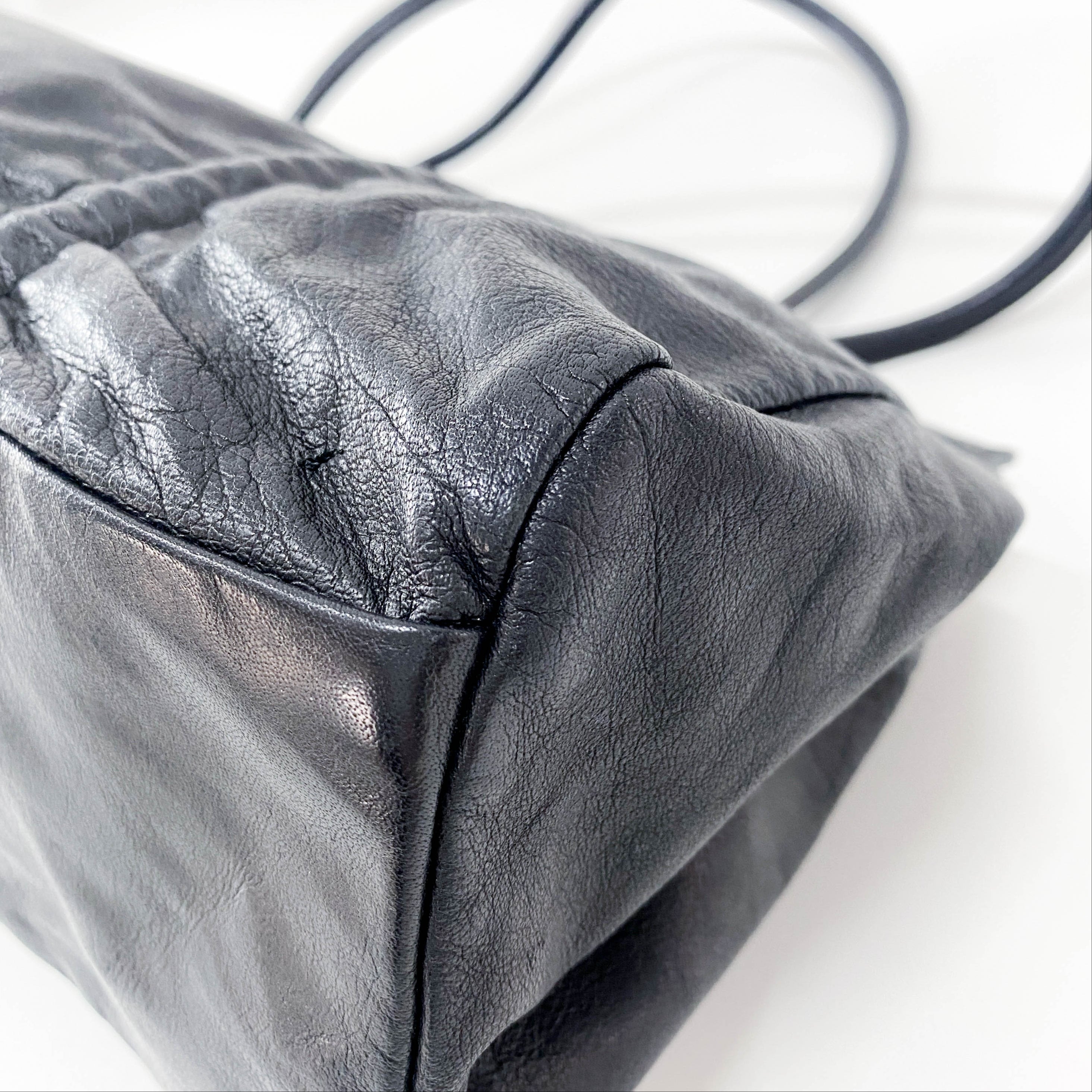 Archive Black Leather Shoulder Bag