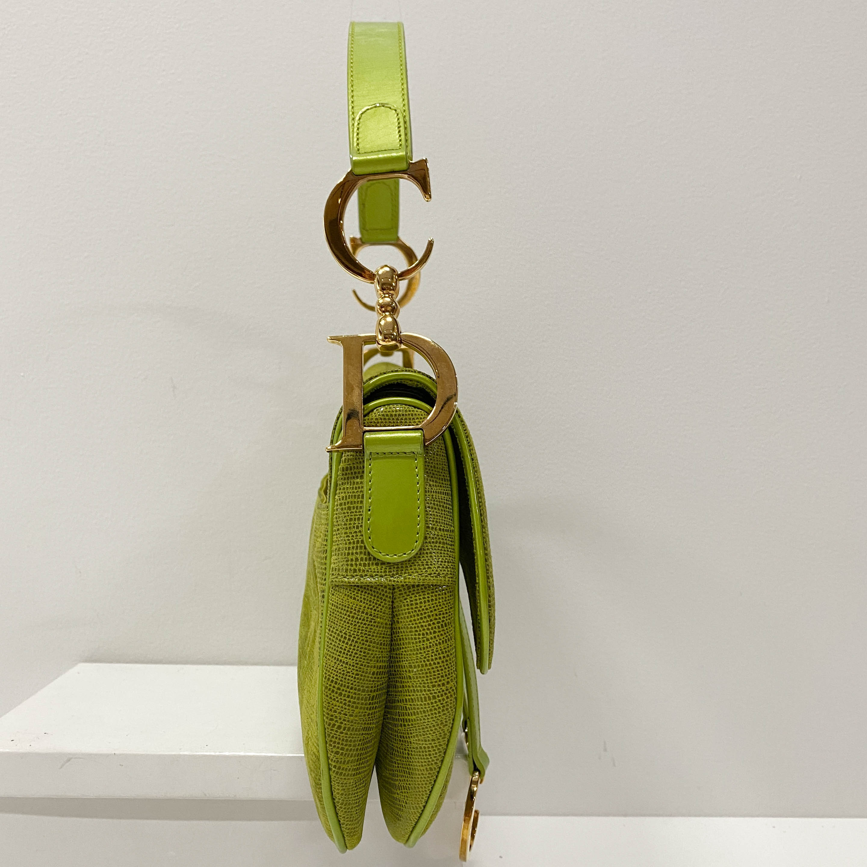 Double Saddle Green Leather