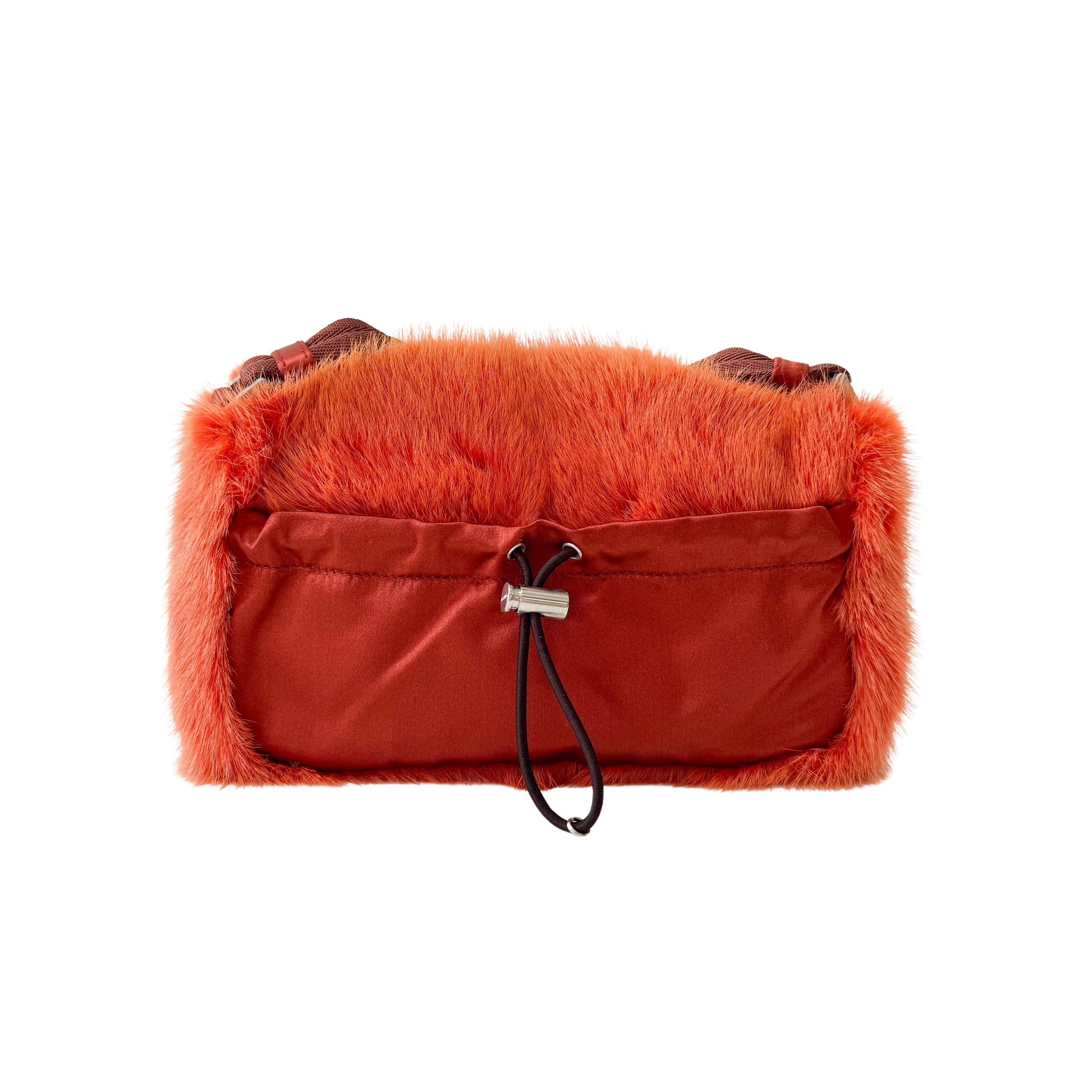 Mini Orange Fur Shoulder Bag