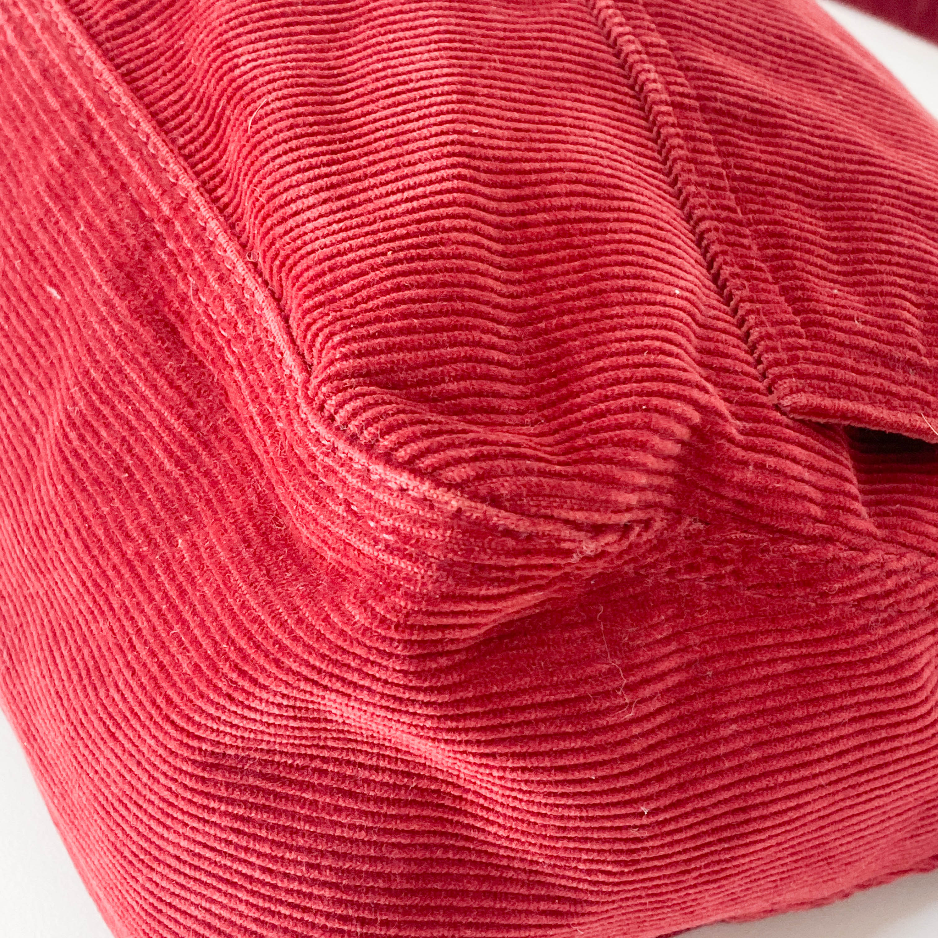 Mamma Baguette Red Corduroy Shoulder Bag