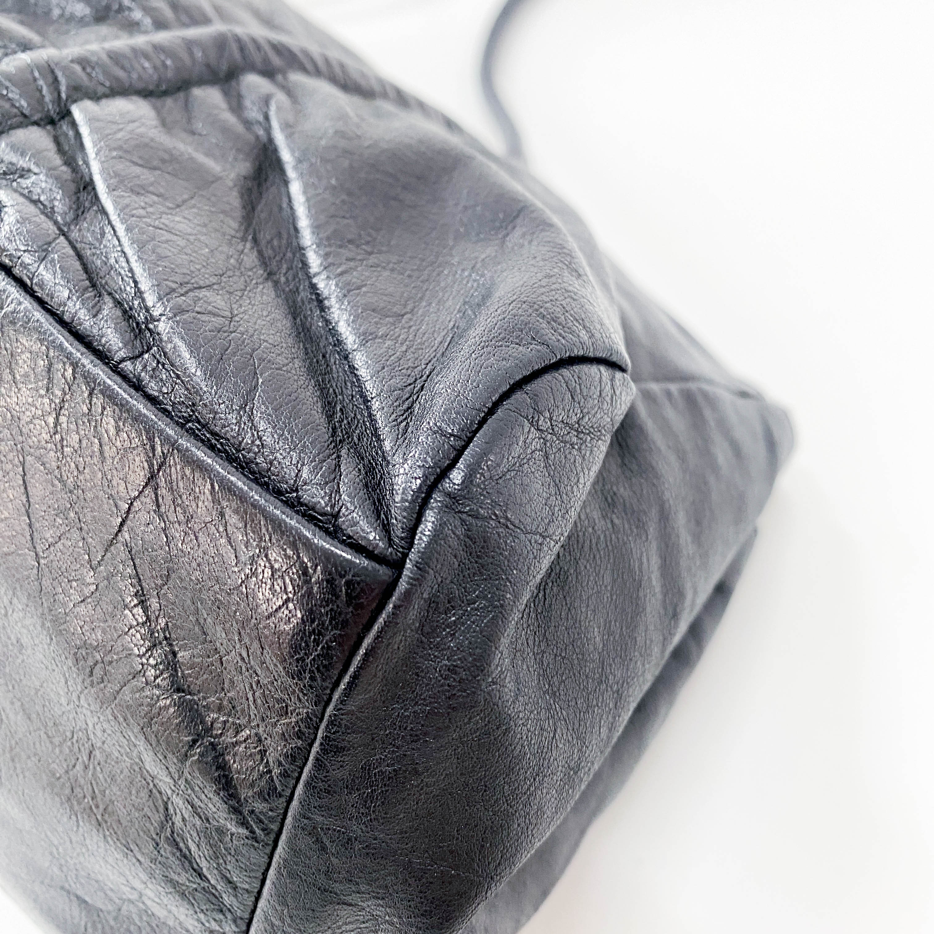 Archive Black Leather Shoulder Bag