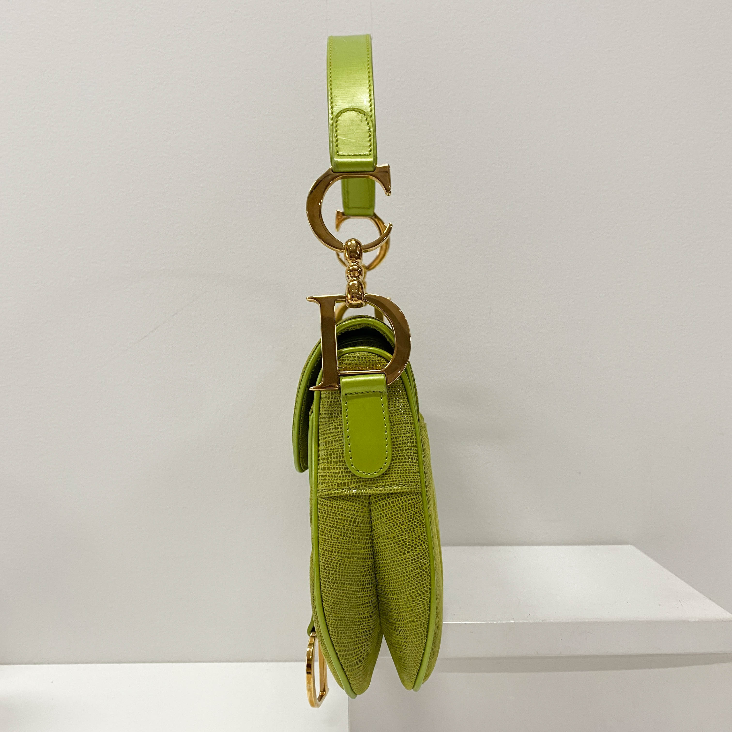 Double Saddle Green Leather