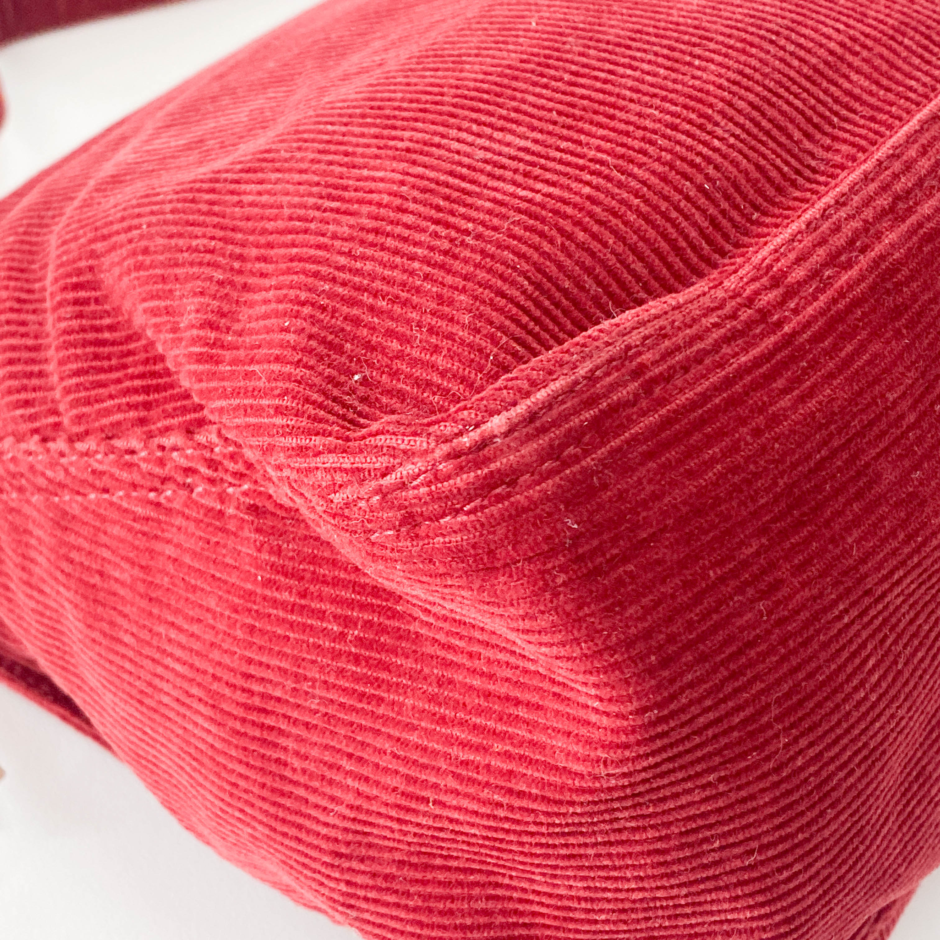 Mamma Baguette Red Corduroy Shoulder Bag