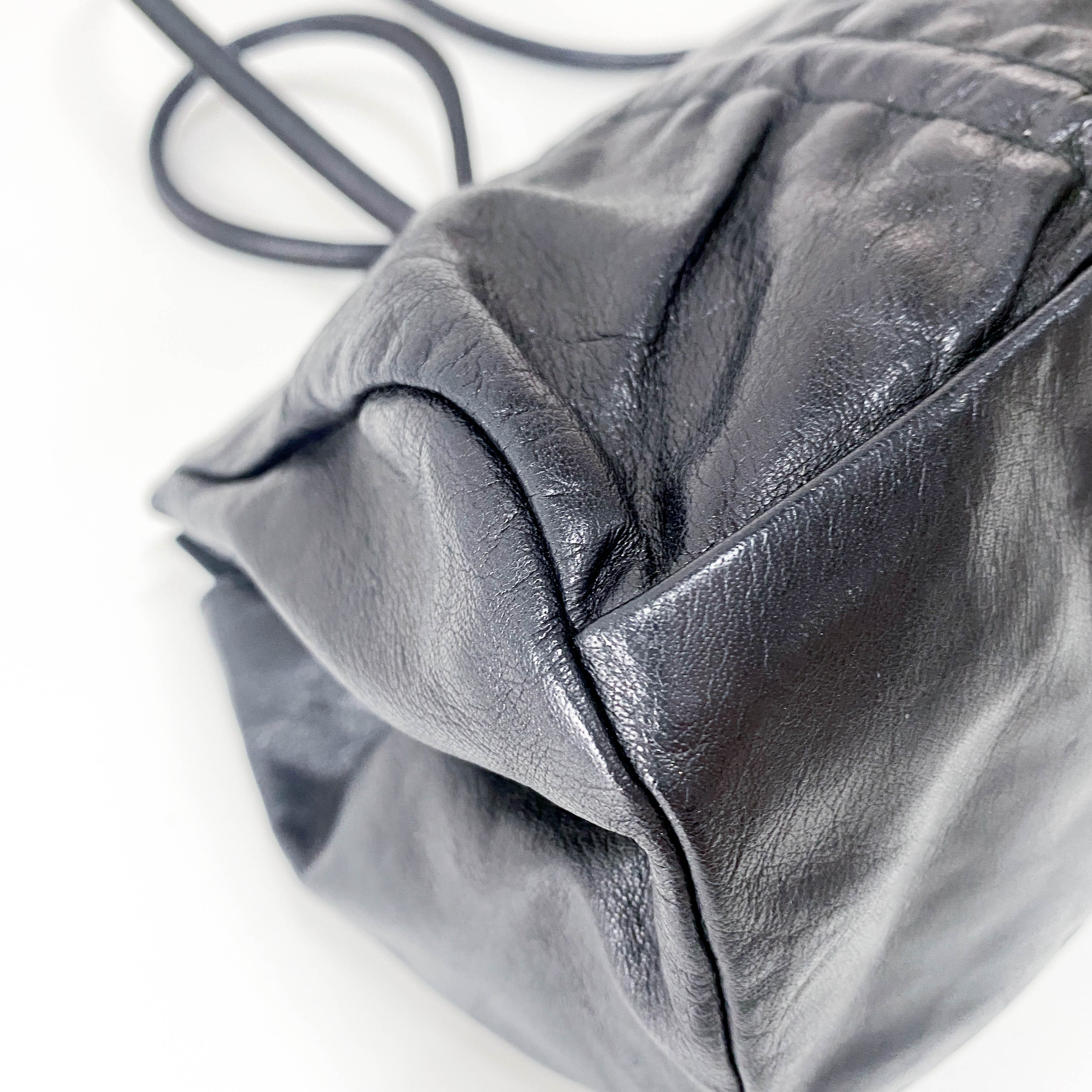 Archive Black Leather Shoulder Bag