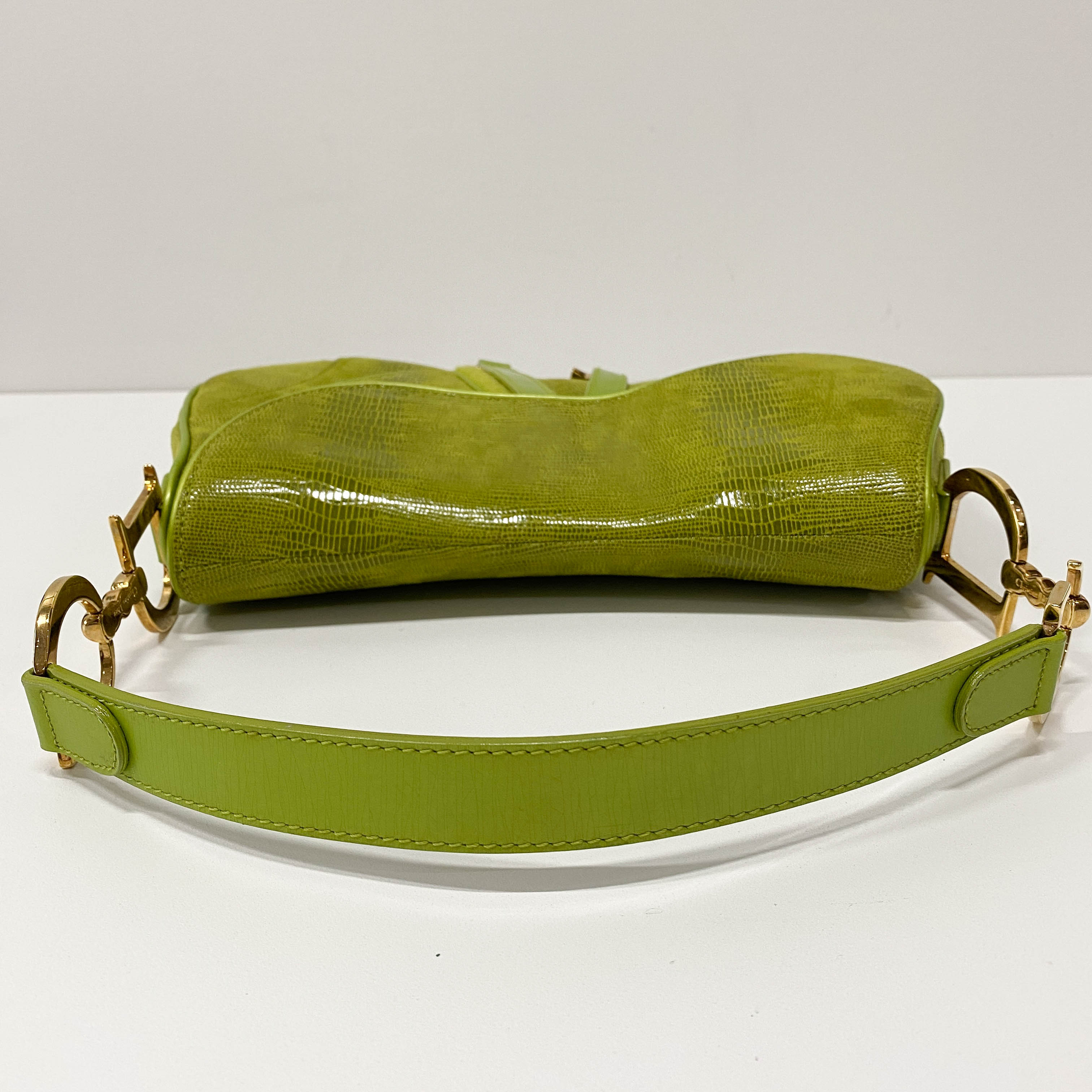 Double Saddle Green Leather
