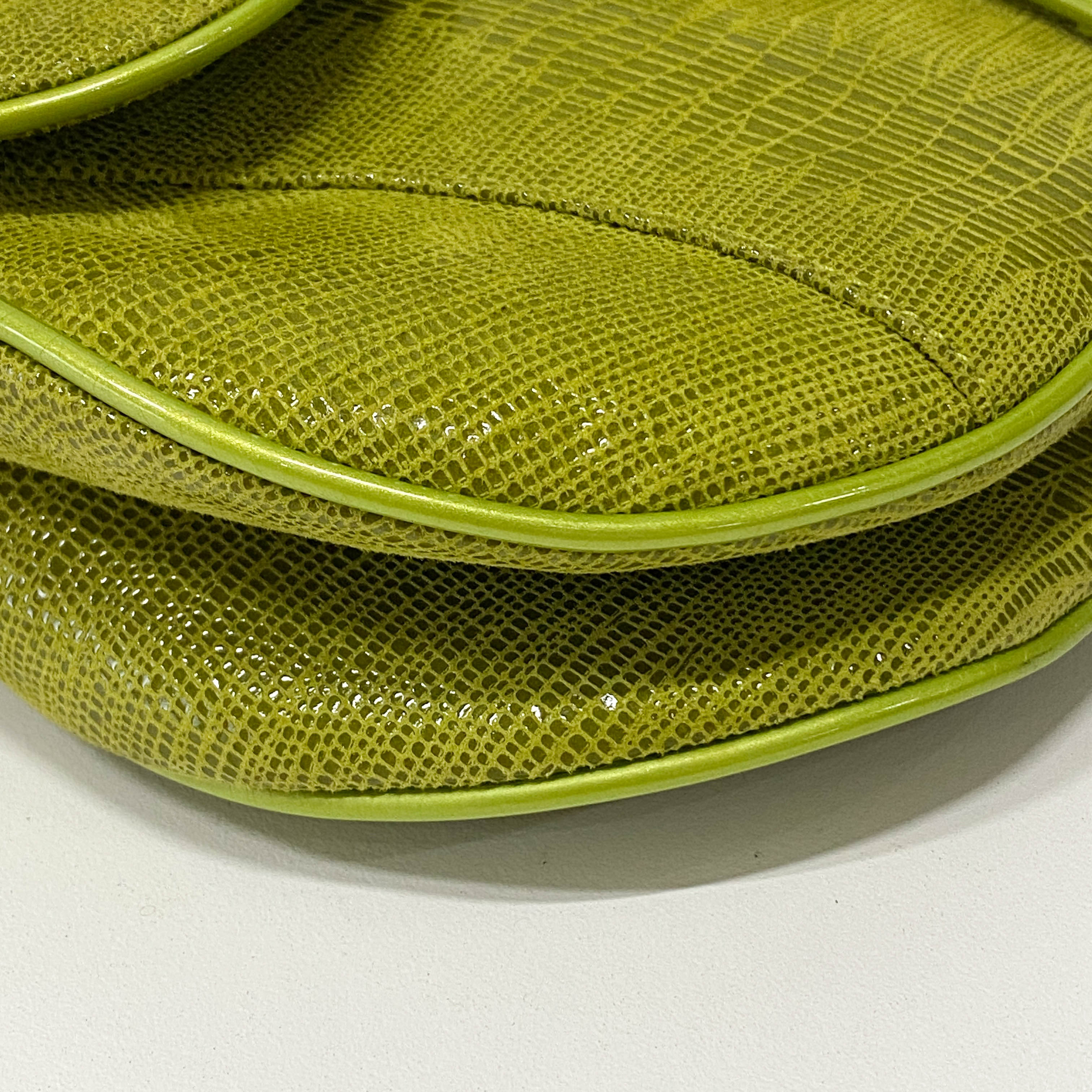 Double Saddle Green Leather