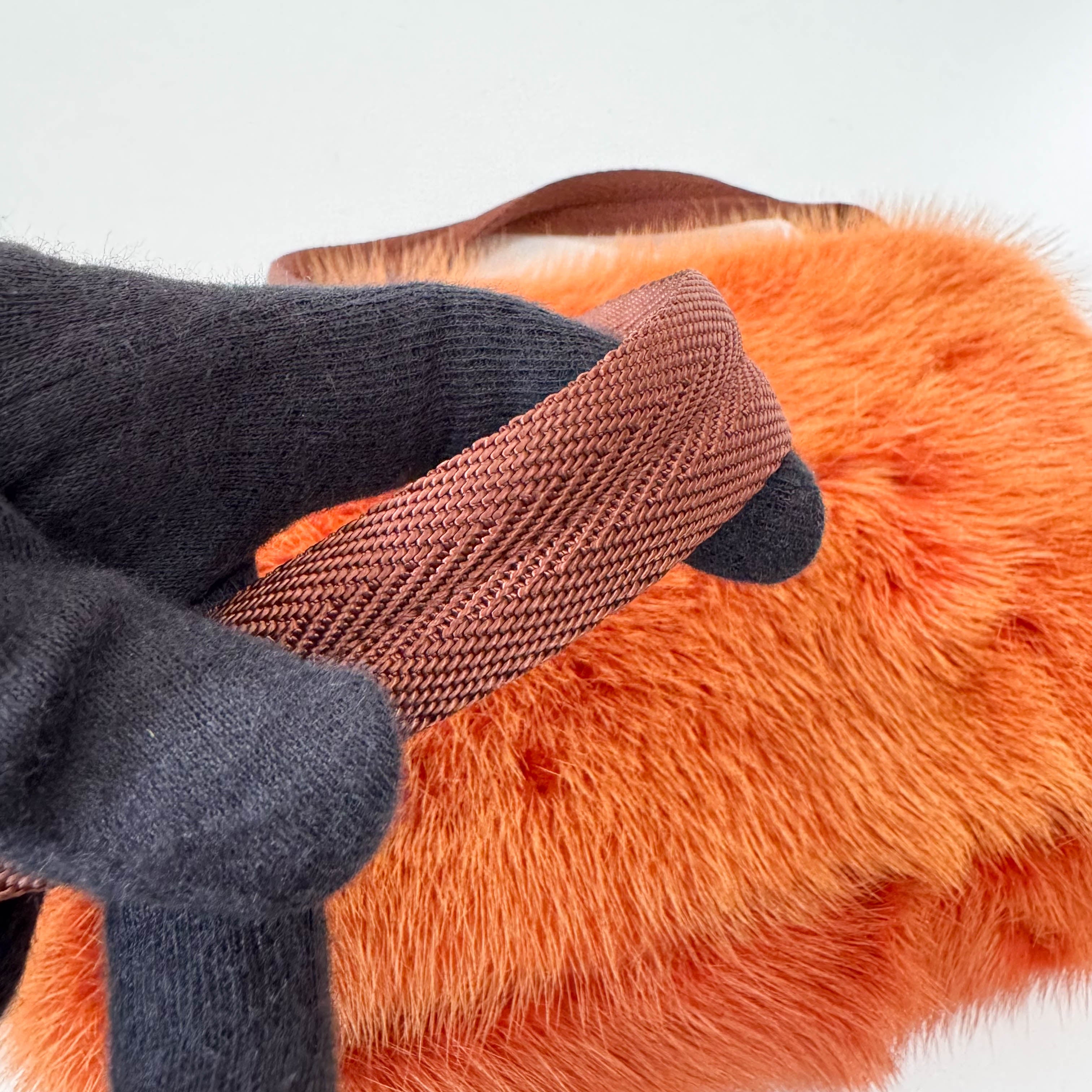 Mini Orange Fur Shoulder Bag