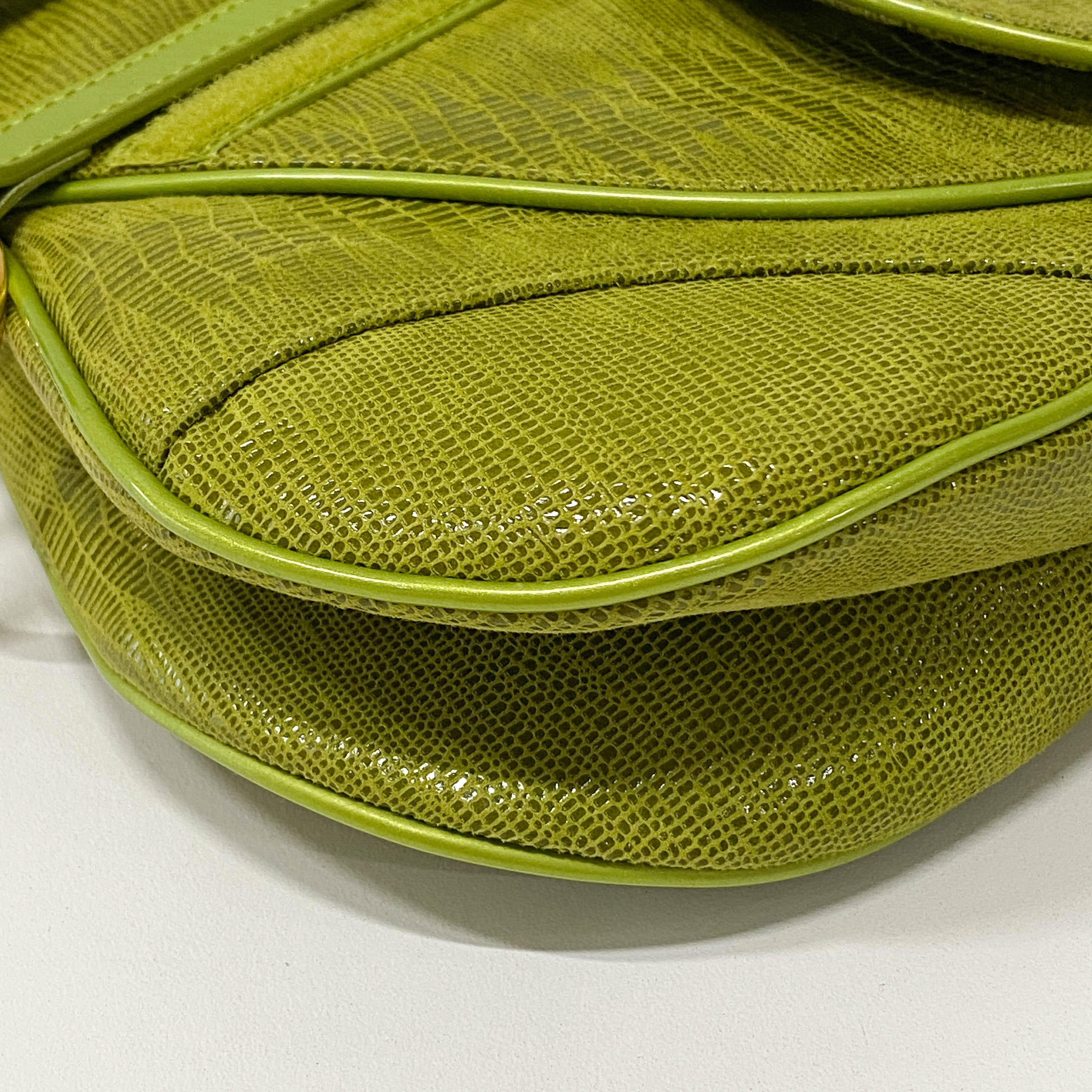 Double Saddle Green Leather