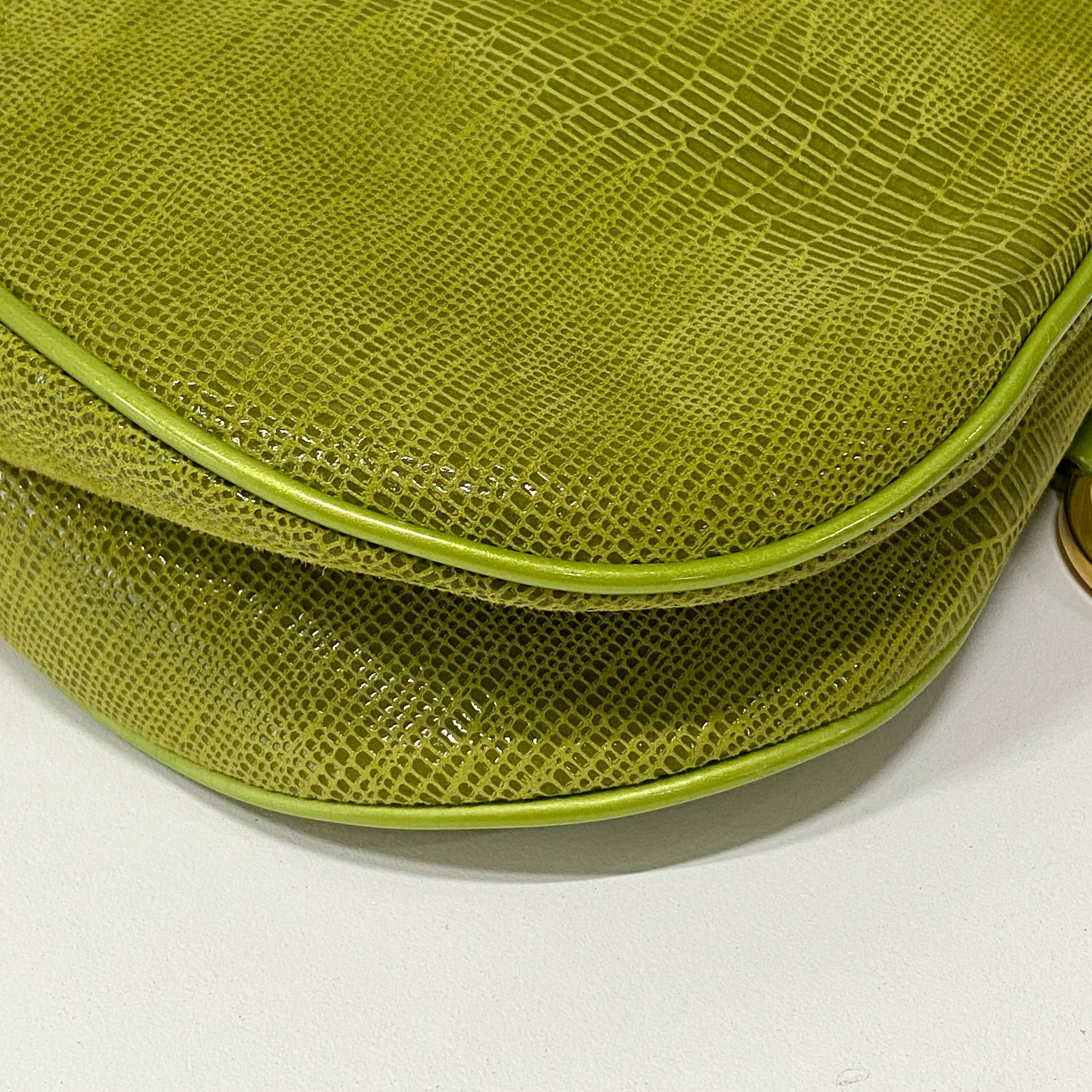 Double Saddle Green Leather