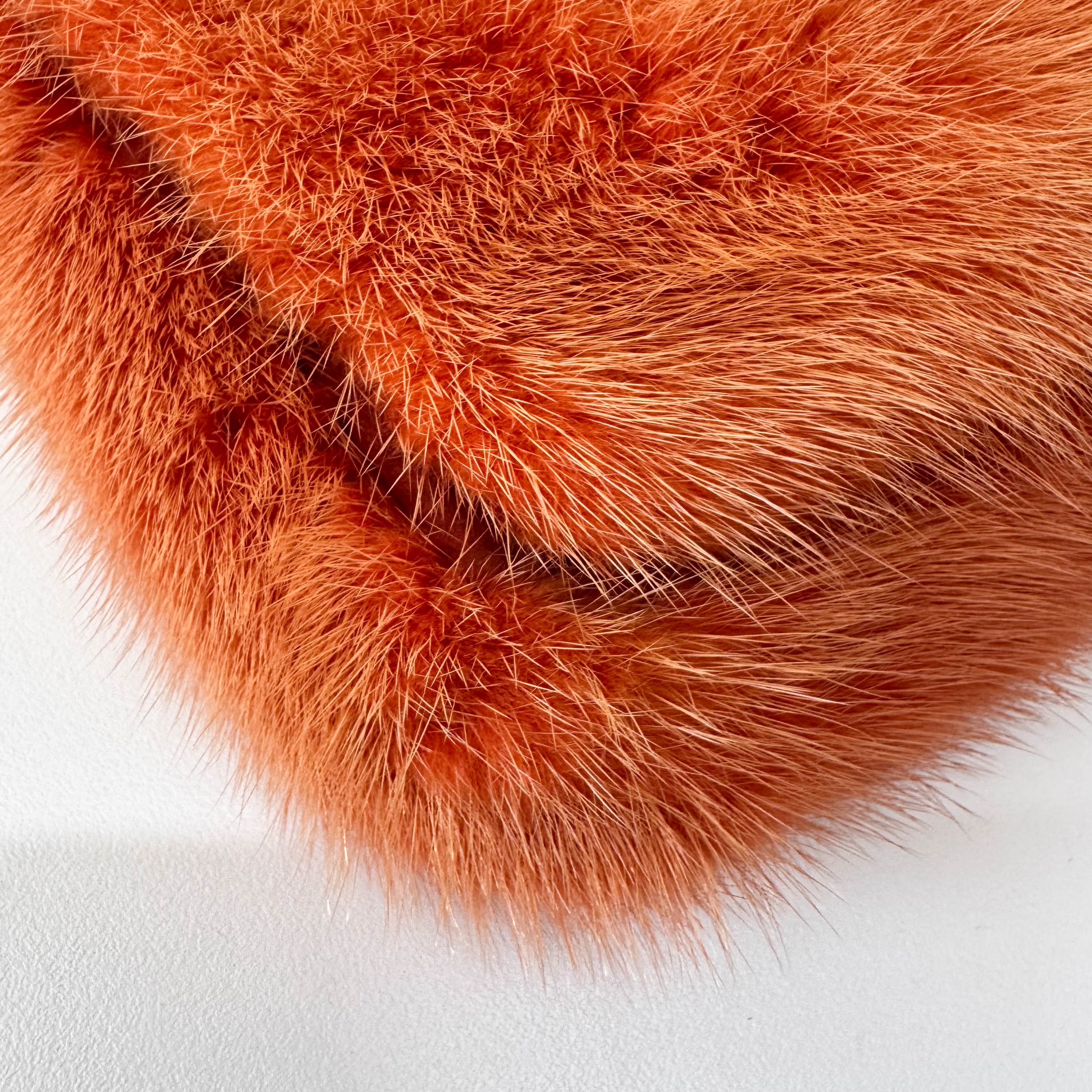 Mini Orange Fur Shoulder Bag