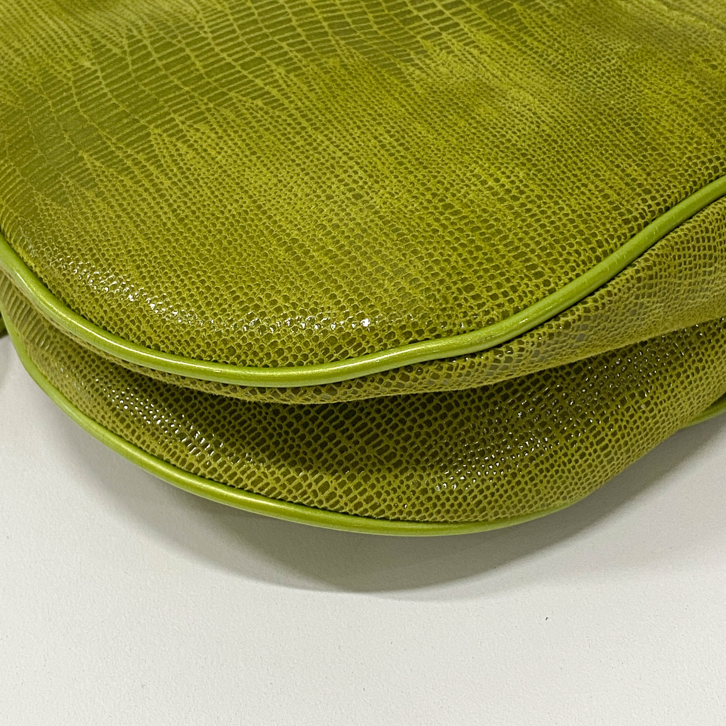 Double Saddle Green Leather