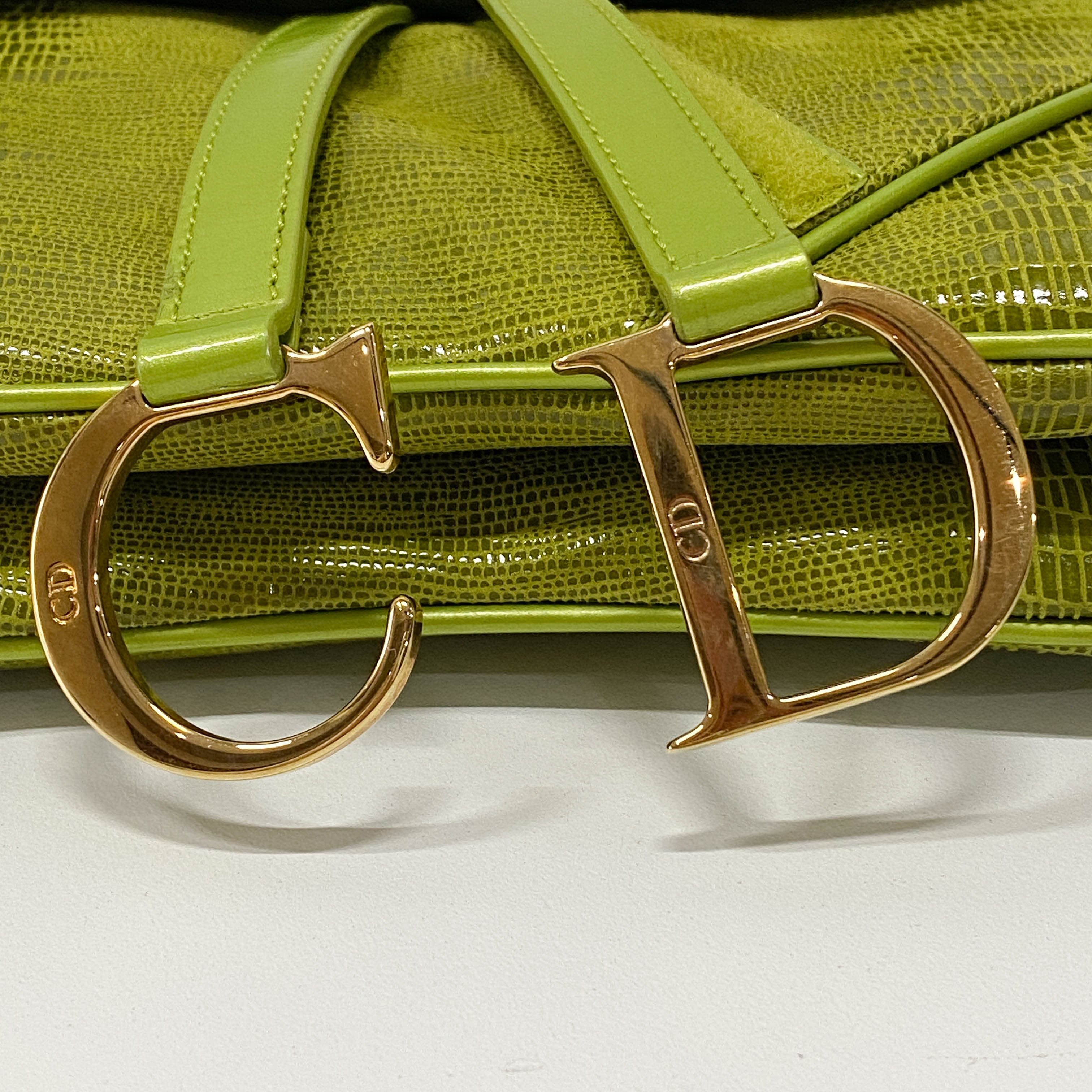 Double Saddle Green Leather