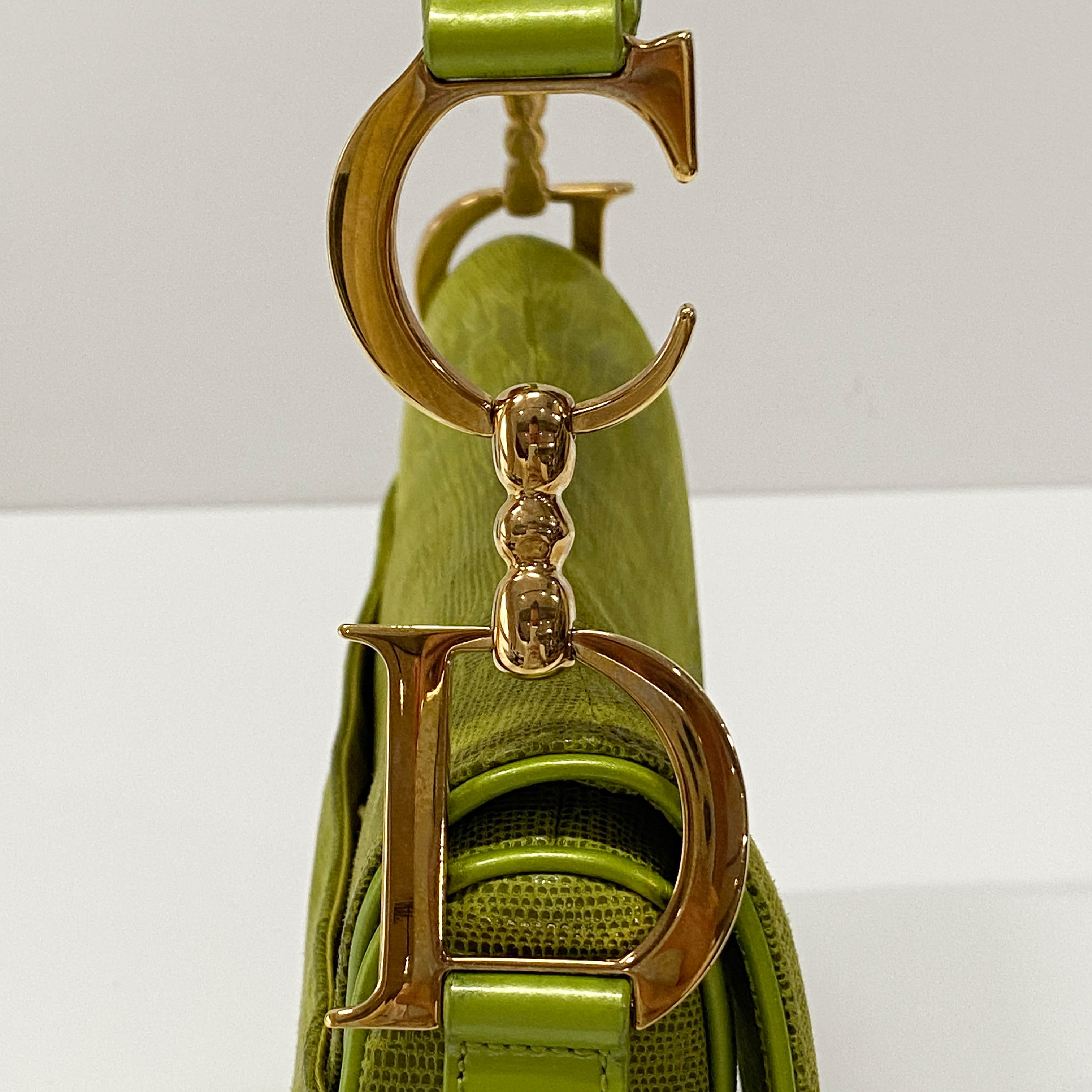 Double Saddle Green Leather