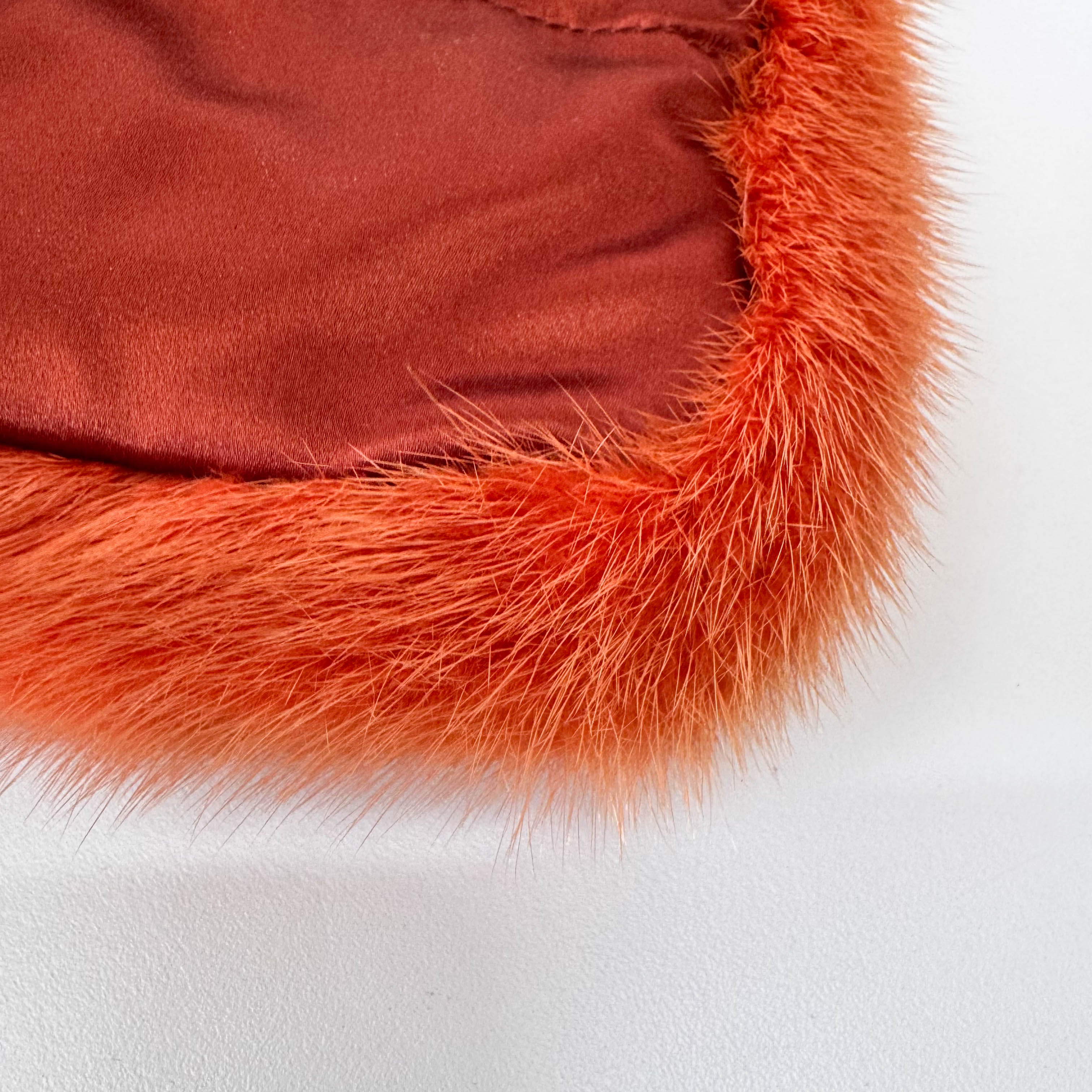 Mini Orange Fur Shoulder Bag
