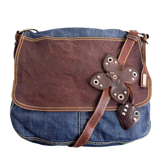 Vintage Denim  Satchel Messenger Bag