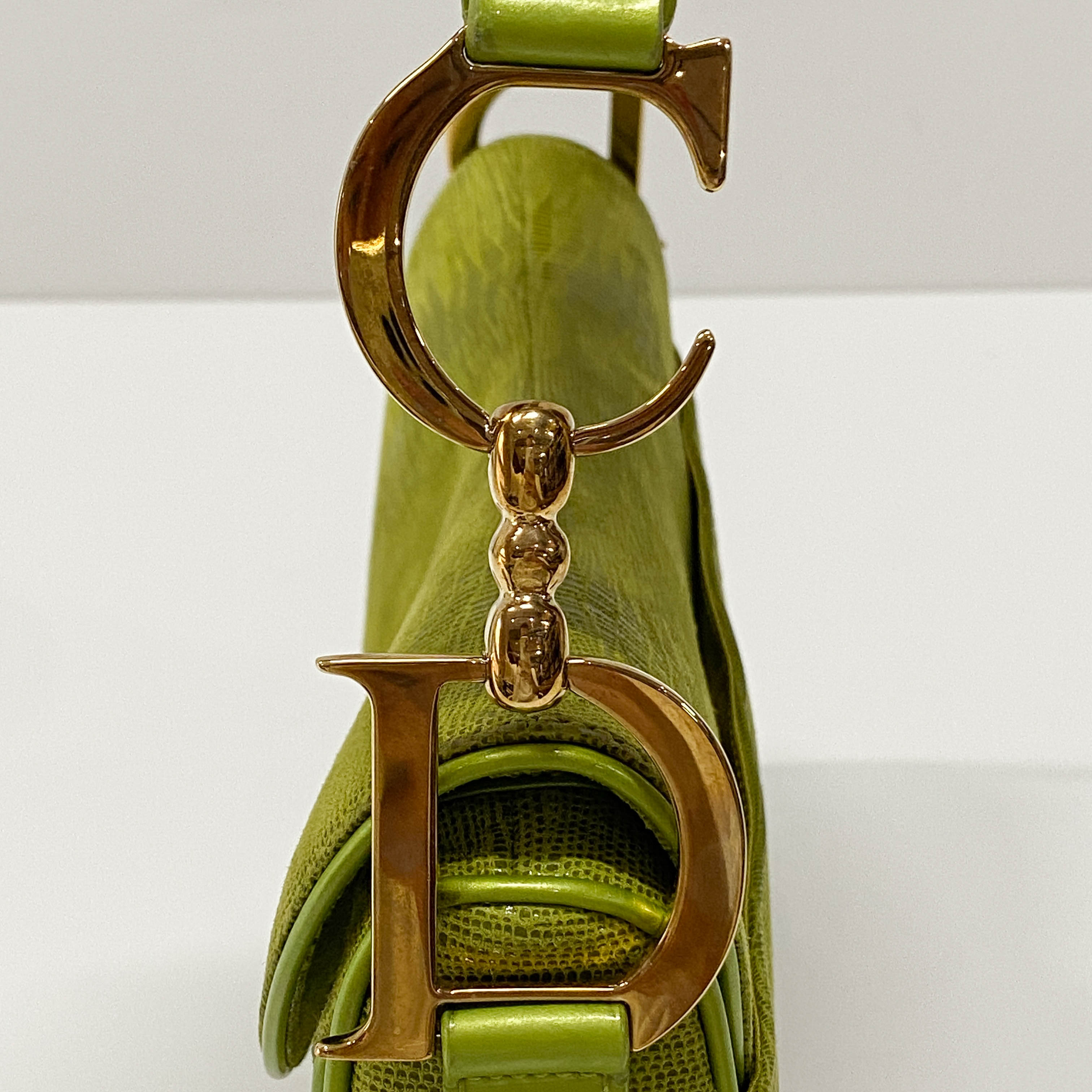 Double Saddle Green Leather