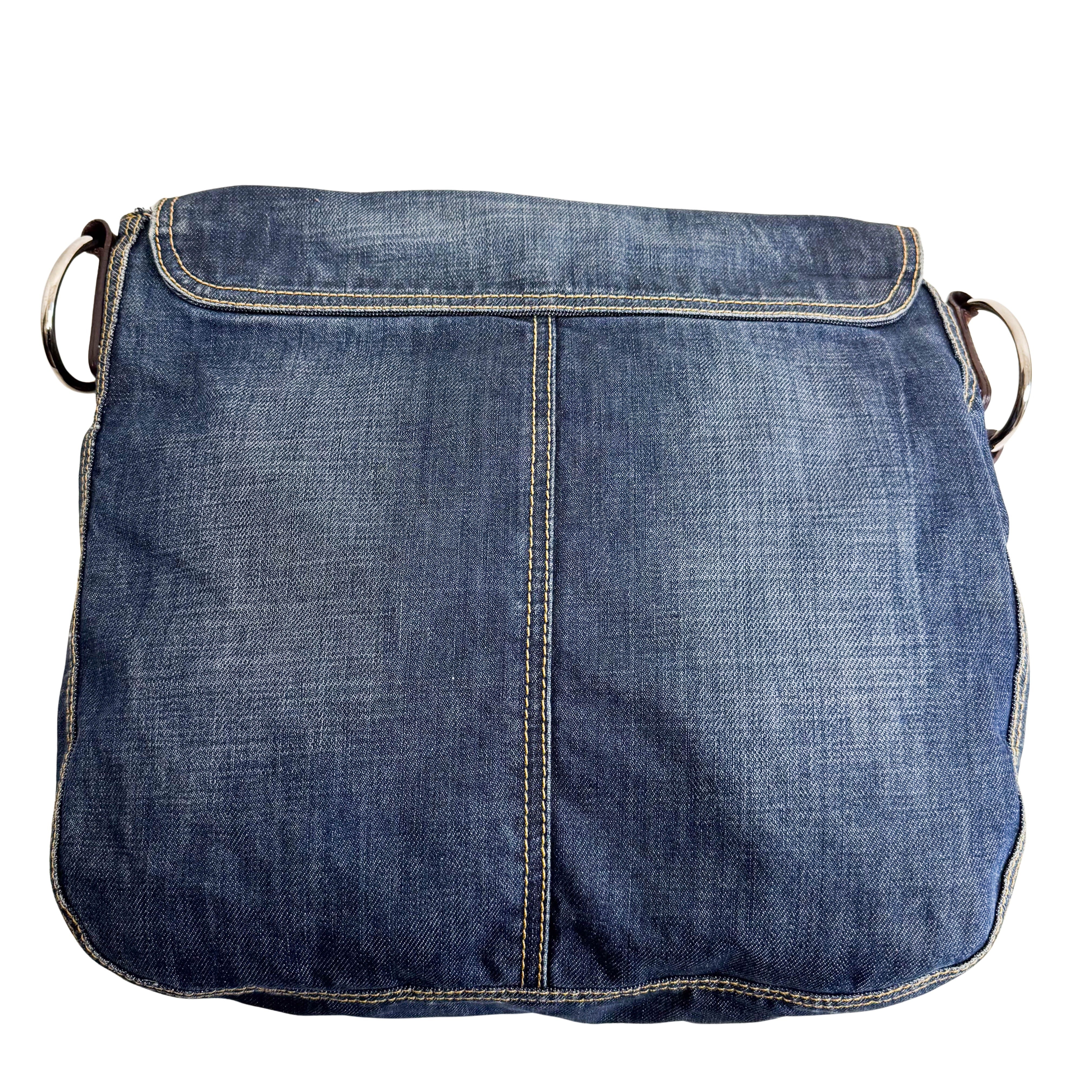 Vintage Denim  Satchel Messenger Bag