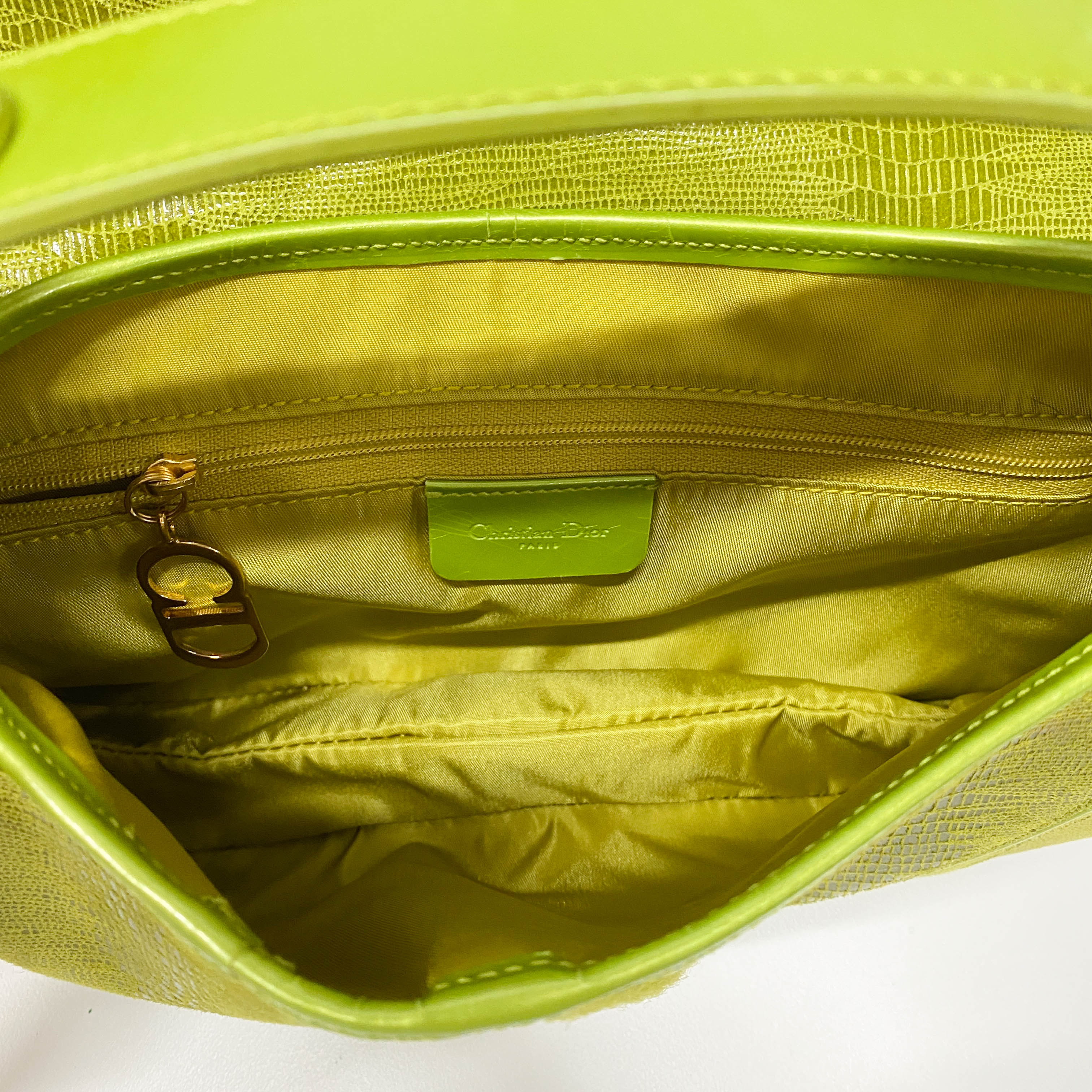 Double Saddle Green Leather