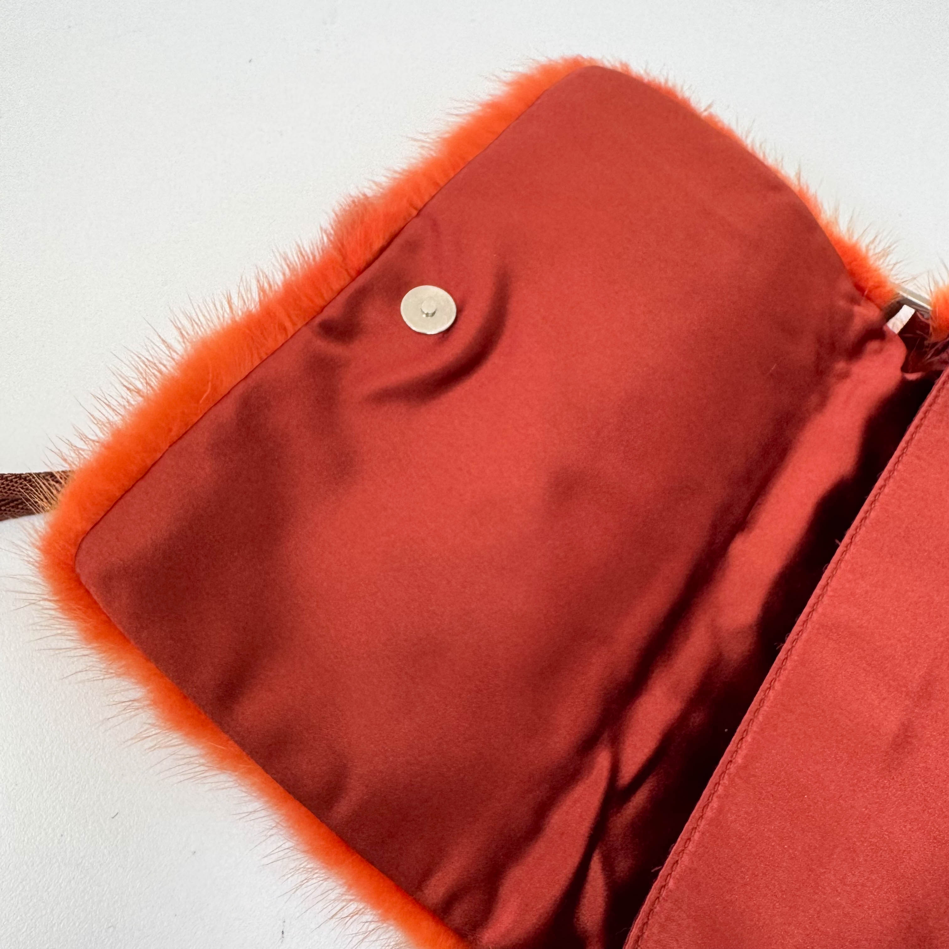 Mini Orange Fur Shoulder Bag