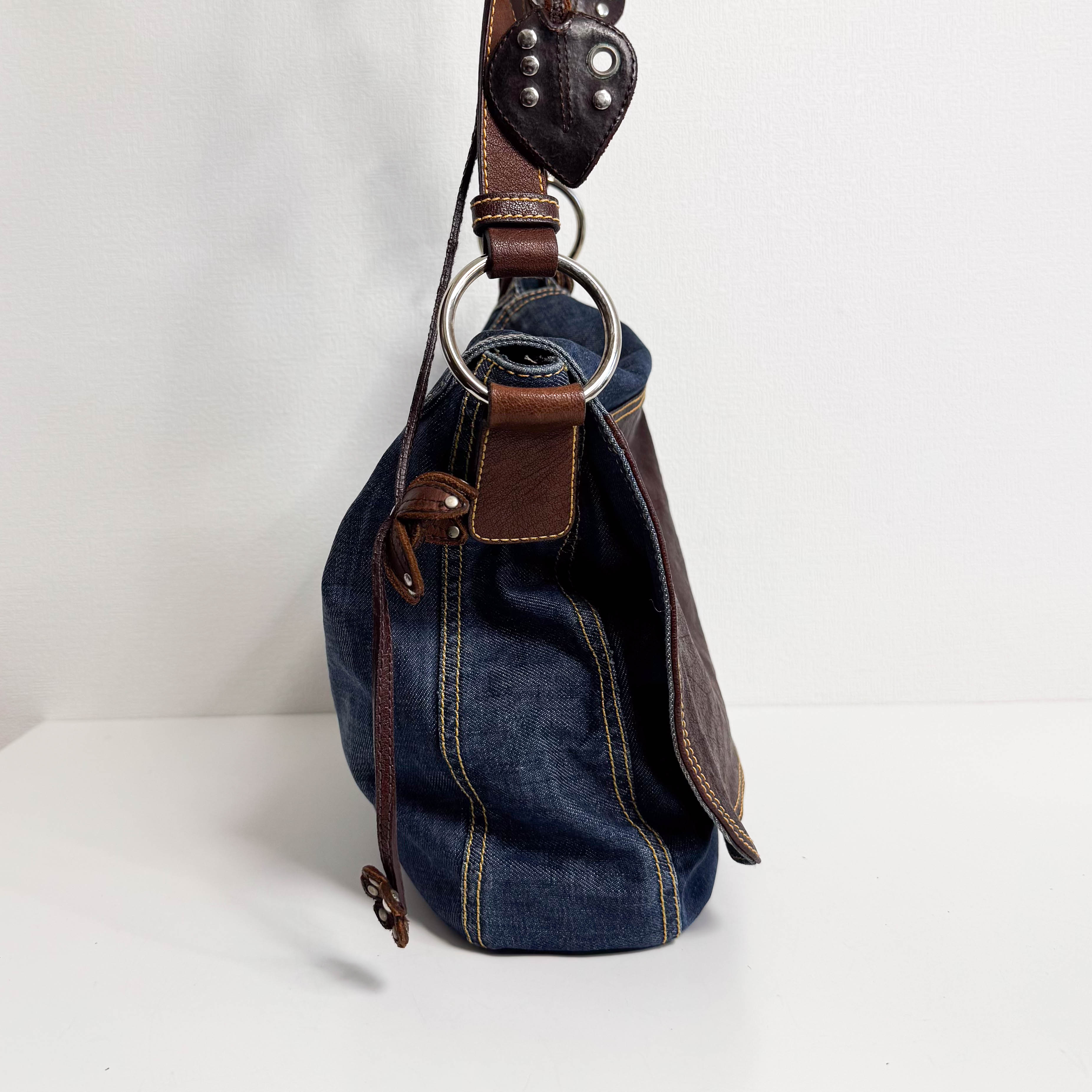 Vintage Denim  Satchel Messenger Bag