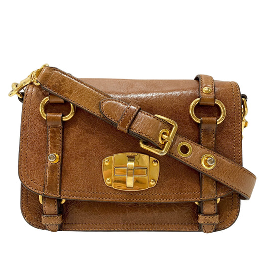 Vitello Sunshine Brown Leather Shoulder Bag