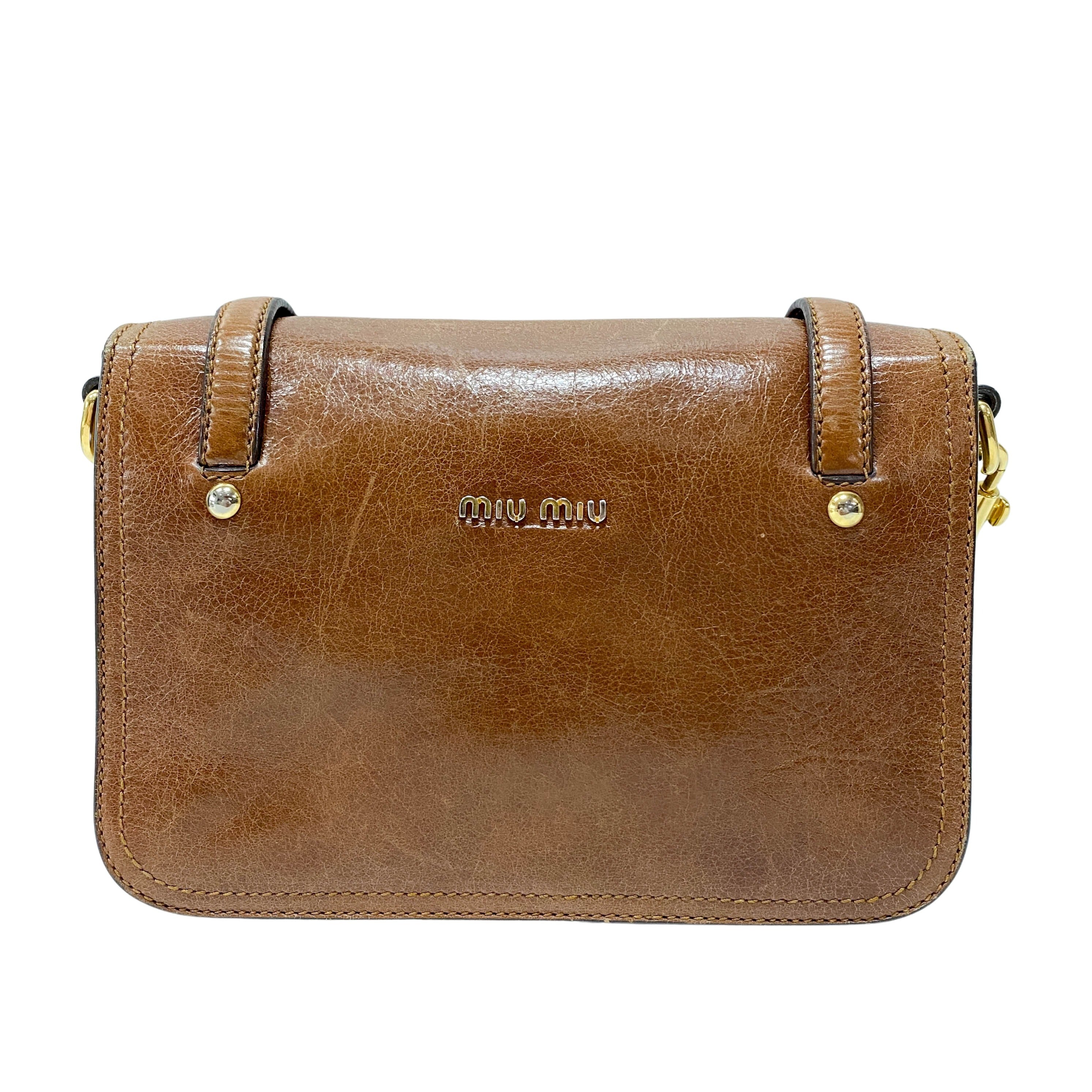 Vitello Sunshine Brown Leather Shoulder Bag