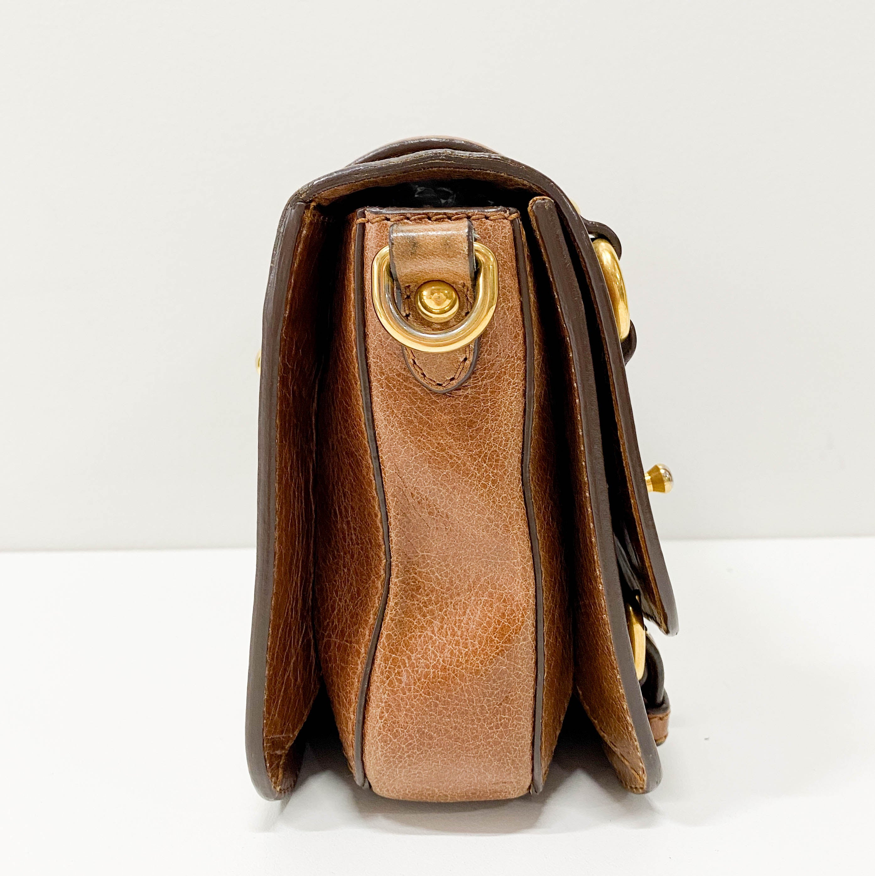 Vitello Sunshine Brown Leather Shoulder Bag