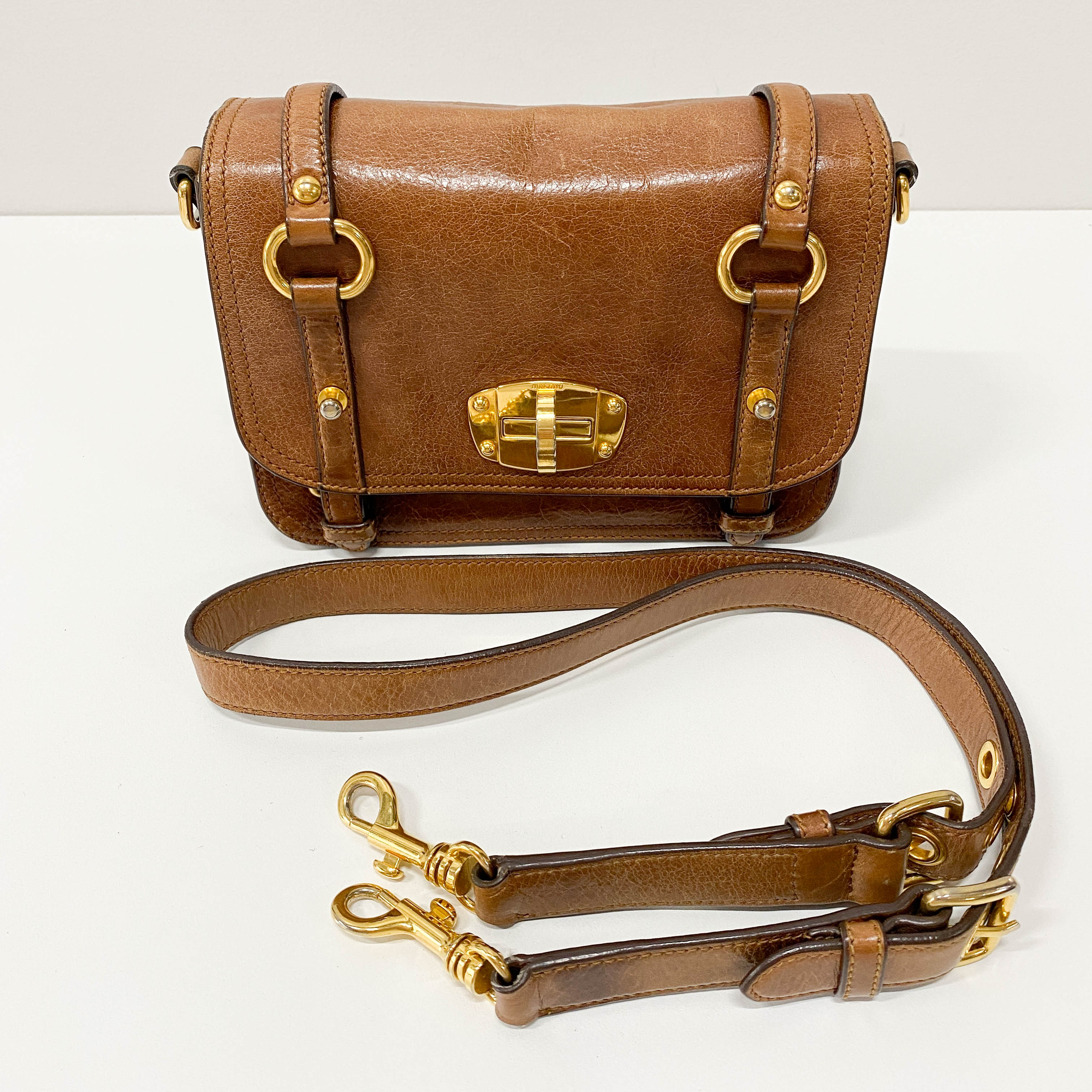 Vitello Sunshine Brown Leather Shoulder Bag