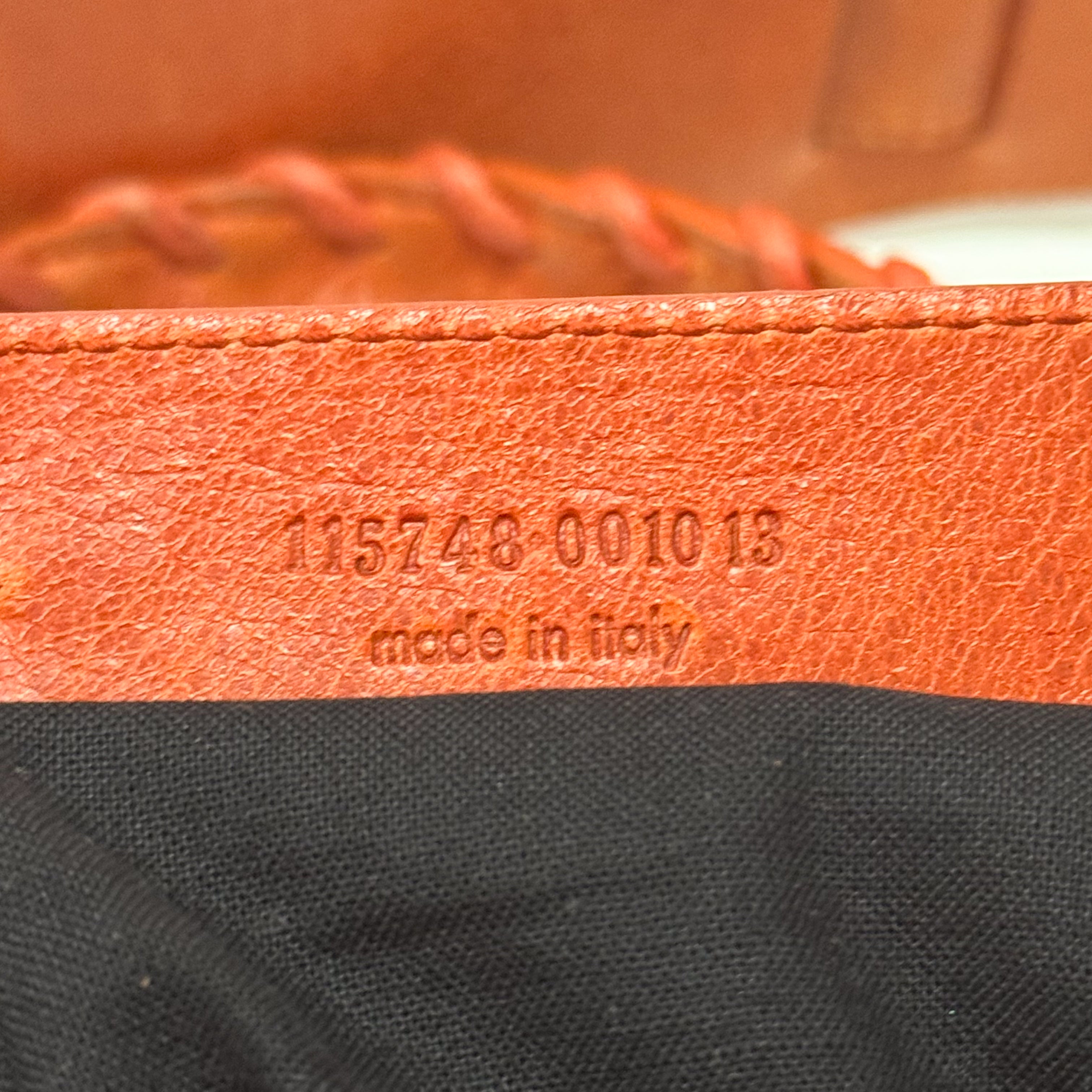 The City Orange Leather Hand bag