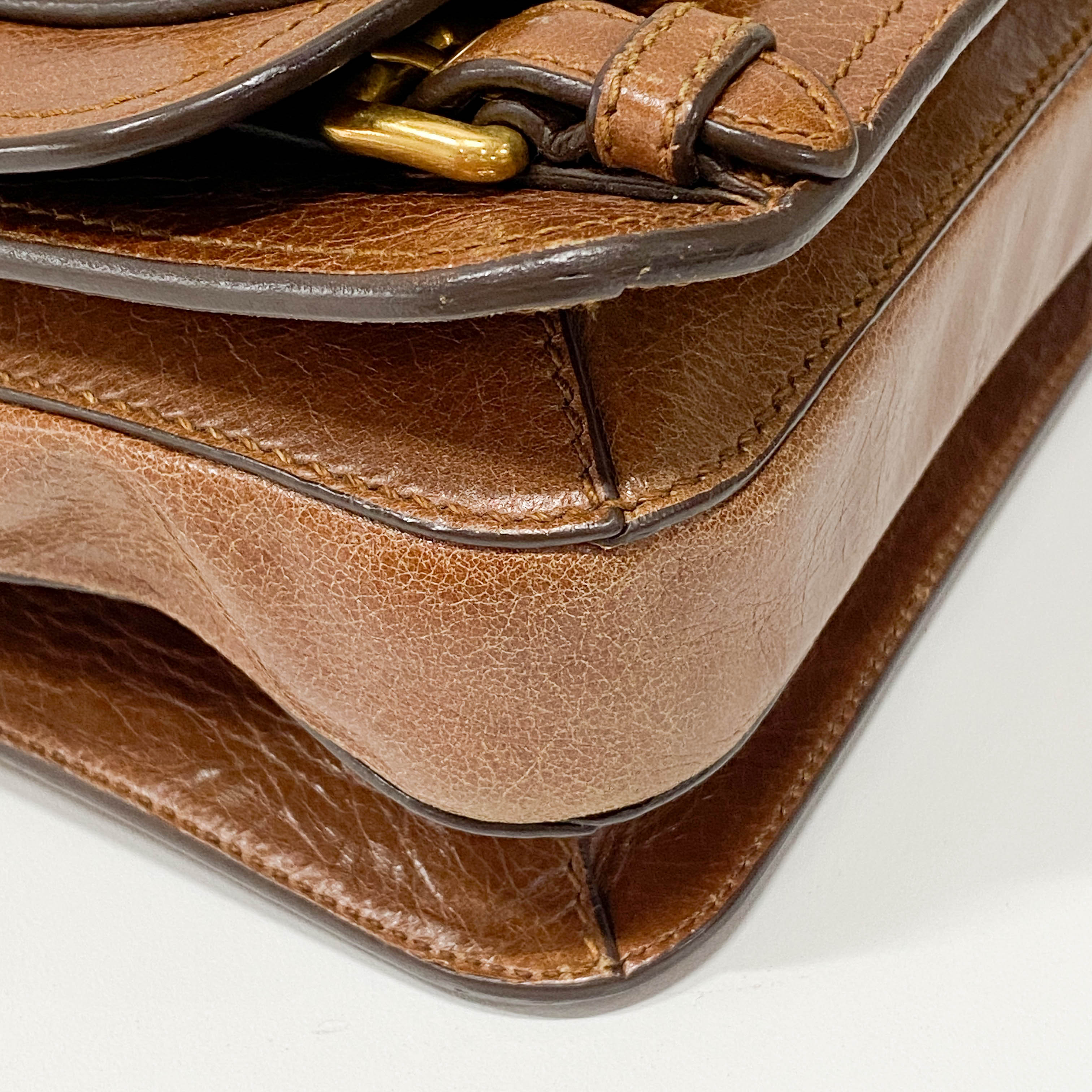 Vitello Sunshine Brown Leather Shoulder Bag