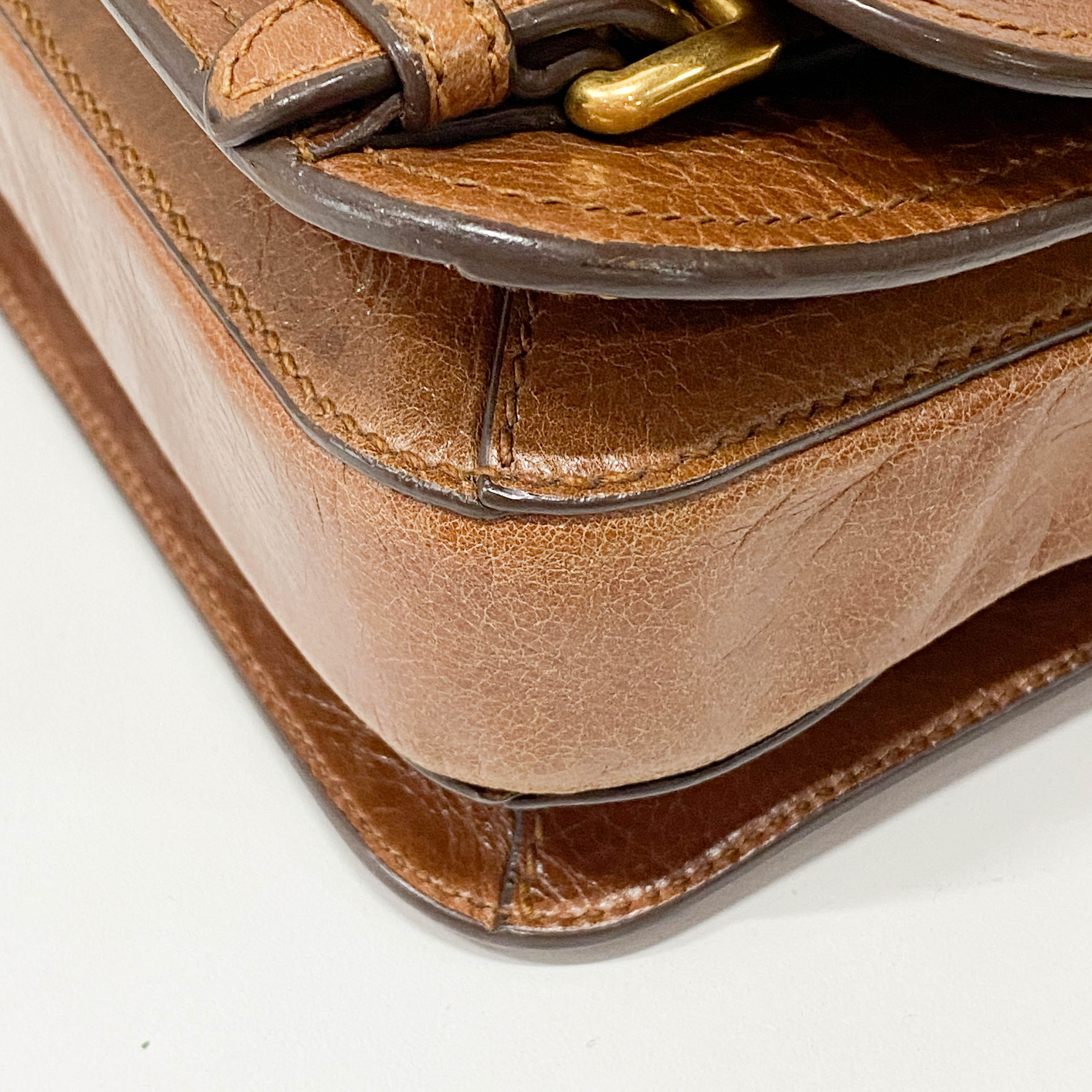 Vitello Sunshine Brown Leather Shoulder Bag