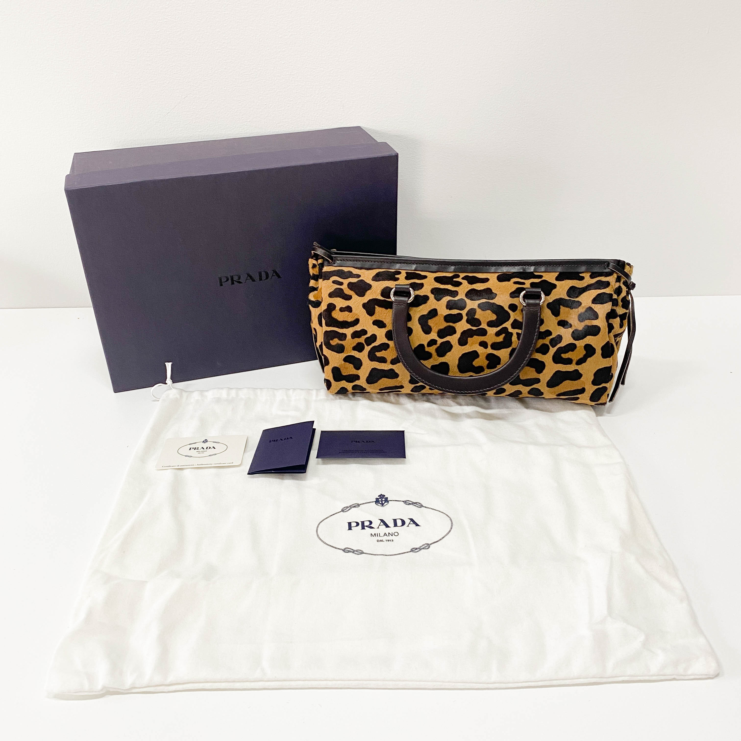 Lepord Print Pony Hair Handle Bag