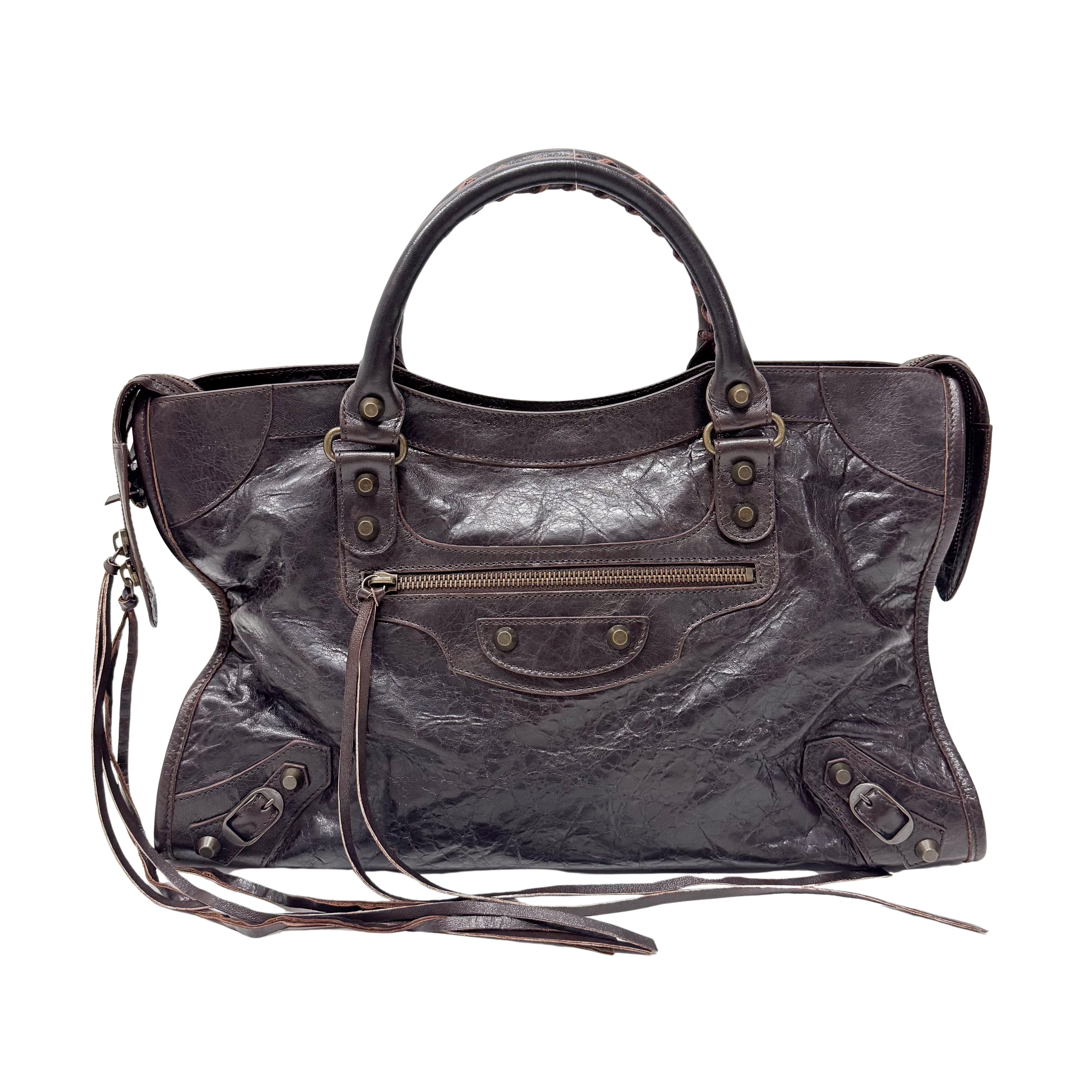 The Giant City Brown Leather Two Way Bag