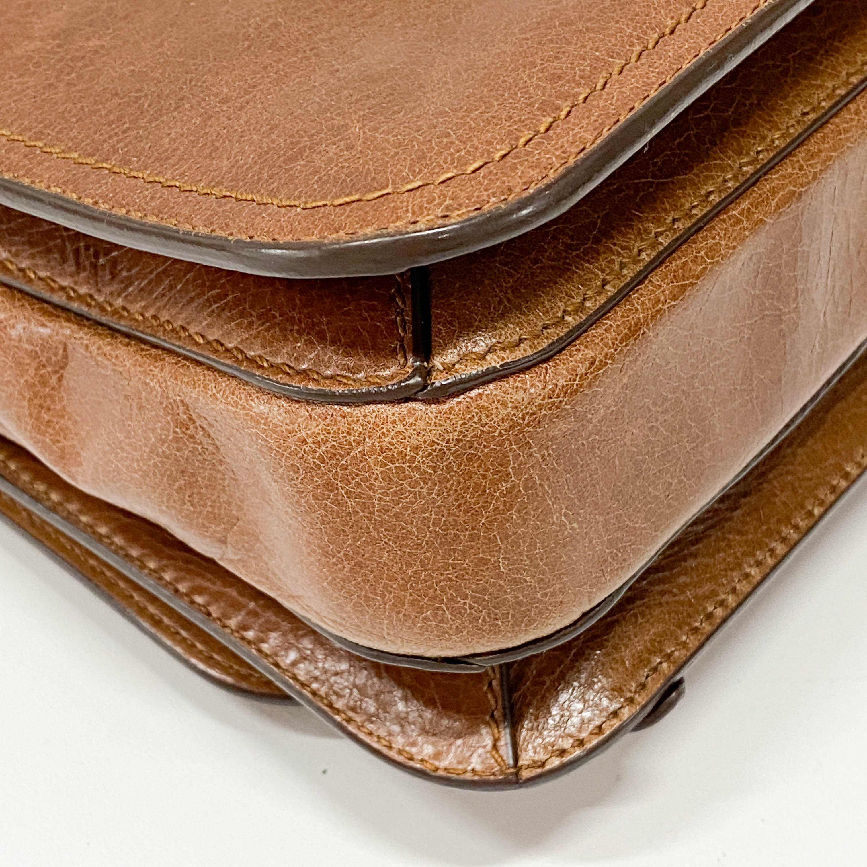 Vitello Sunshine Brown Leather Shoulder Bag